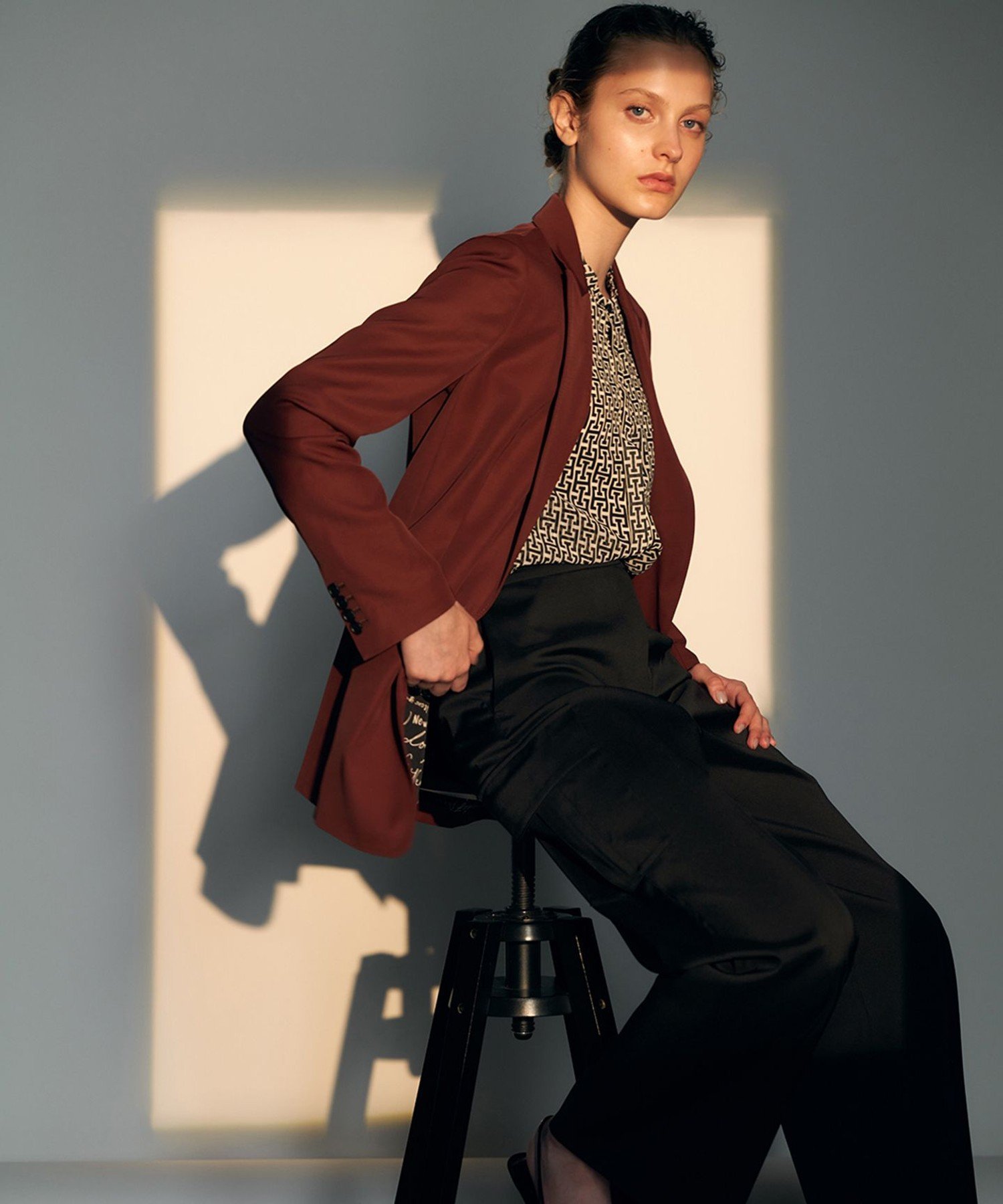 ICB｜【30th ANNIVERSARY】 モノグラムプリントシフォン バンドカラー