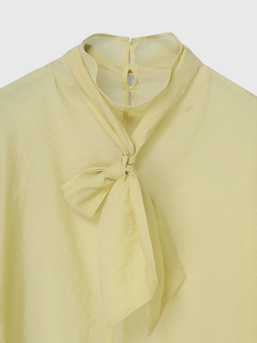 anuans｜ハイネックシアーボウタイブラウス | Rakuten Fashion(楽天