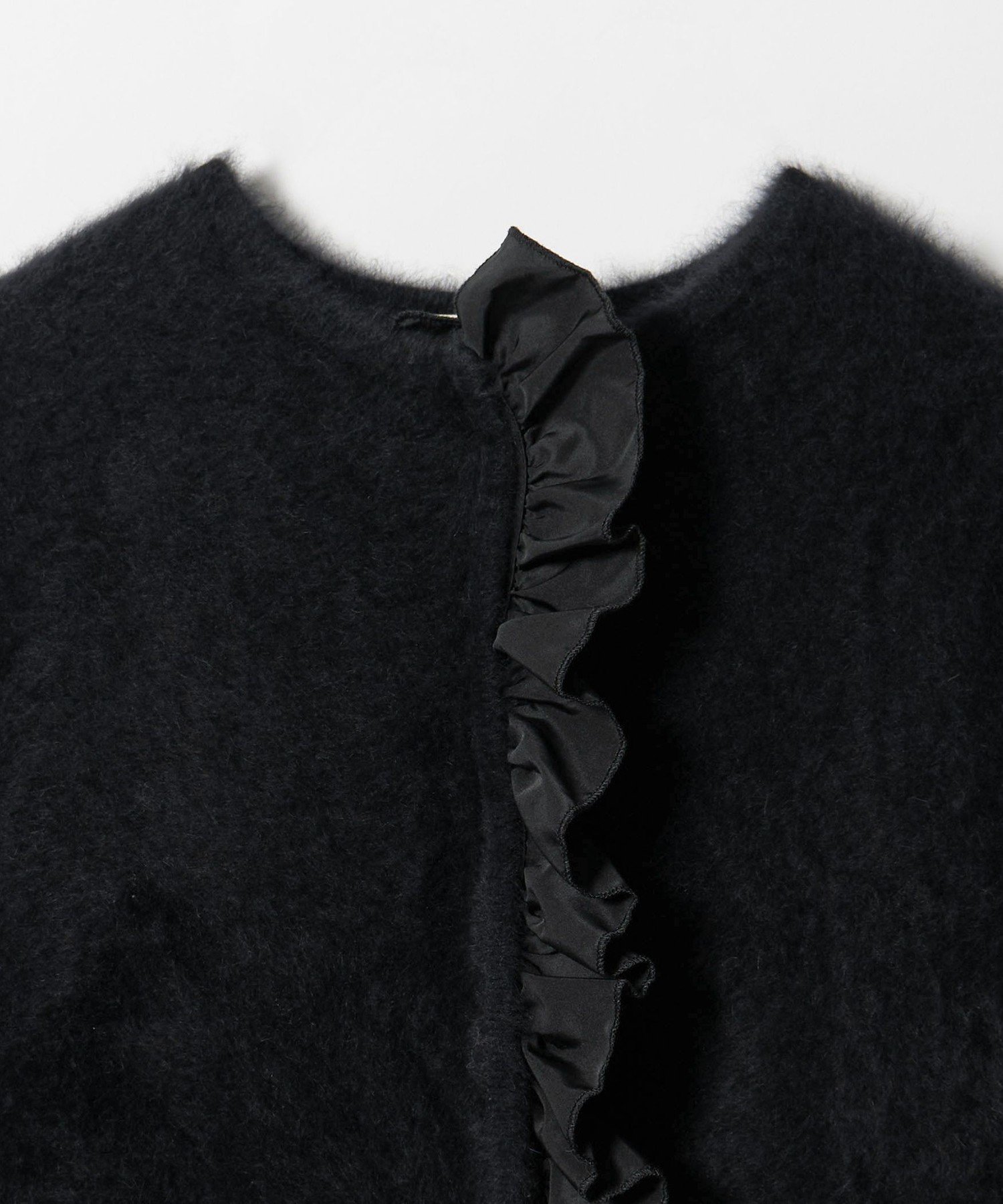 UNITED ARROWS｜フォックスカシミヤ フリルコンビ カーディガン