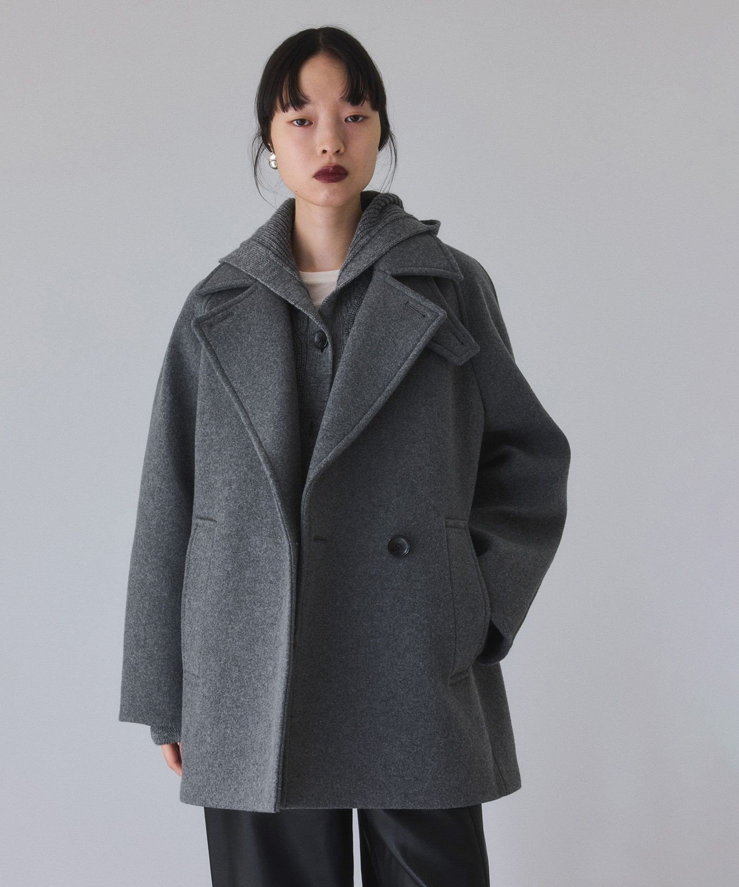 ADAM ET ROPE'｜ウールボンディングミドルコート | Rakuten Fashion