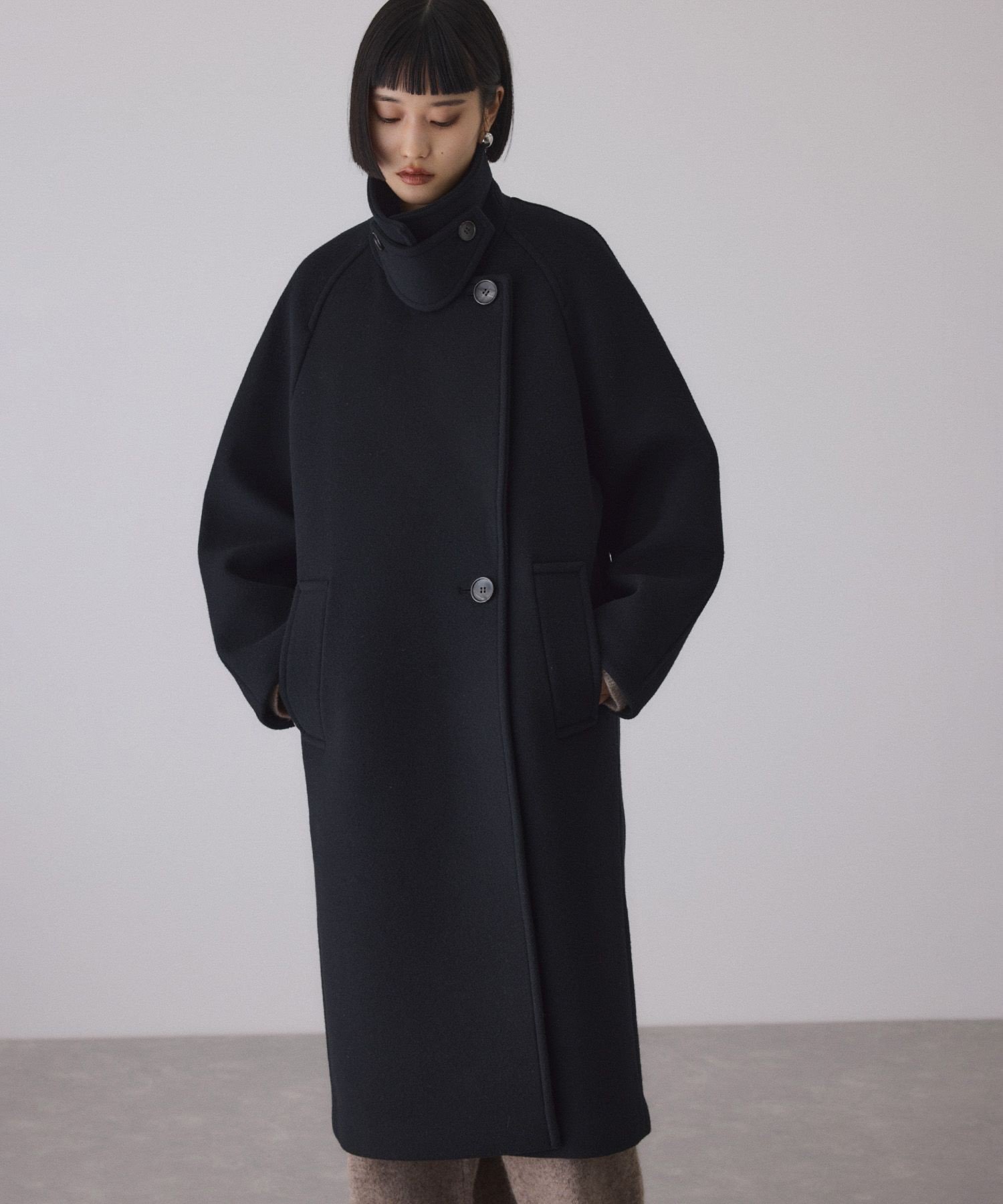 ADAM ET ROPE'｜ウールボンディングラグランロングコート | Rakuten