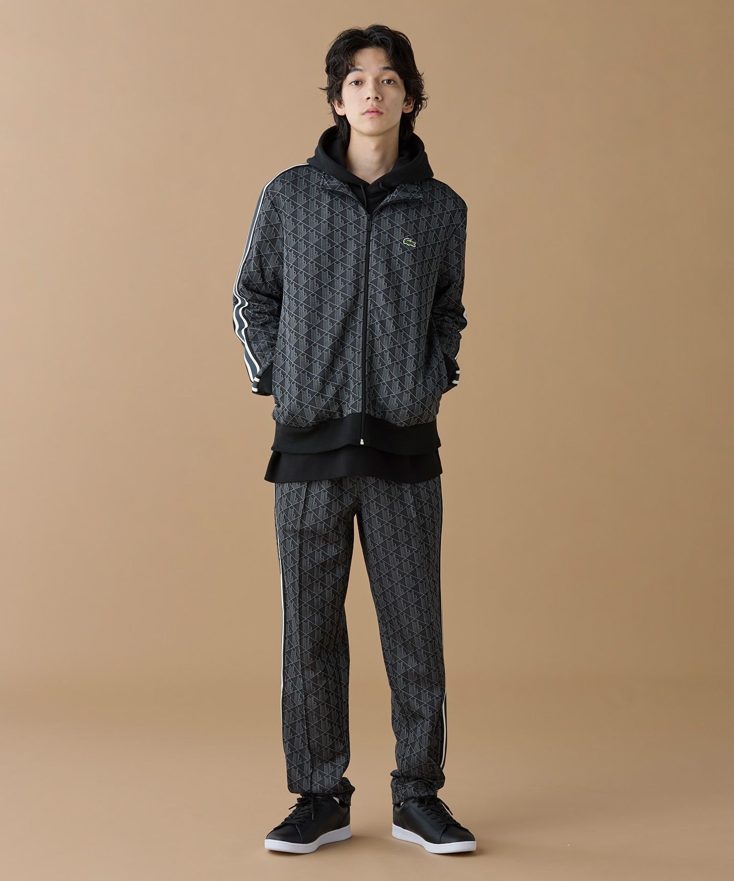 LACOSTE｜モノグラムジャカードトラックジャケット 【セットアップ対応