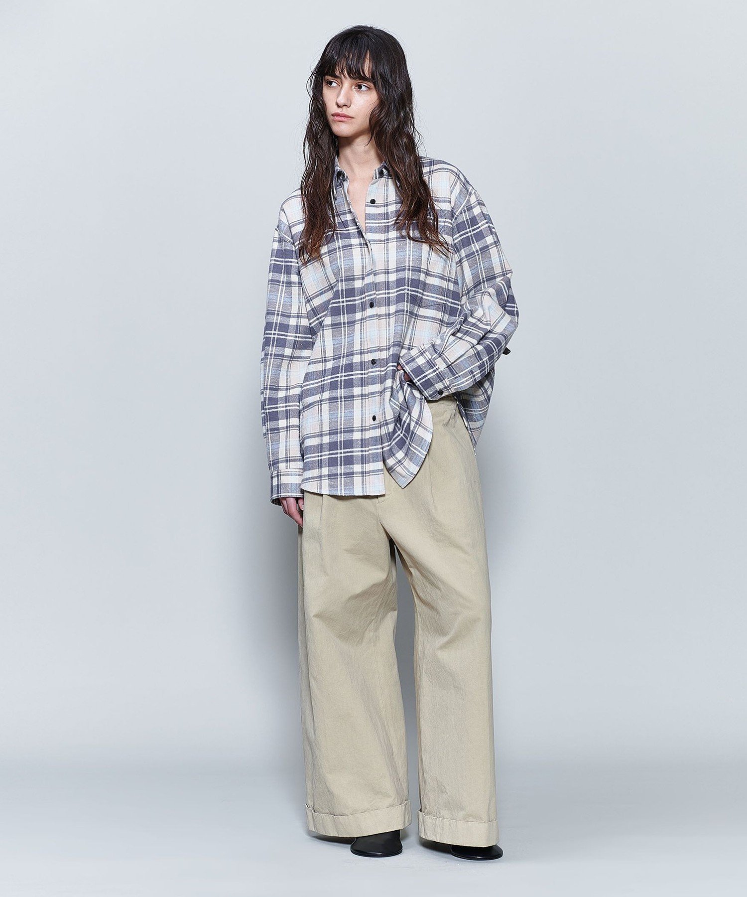 6(ROKU)　コットン チノ ワイド パンツ 6(ROKU)＞コットン チノ ワイド パンツ