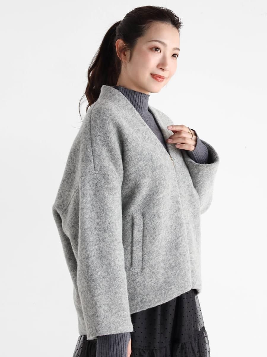 Vin｜Vネックウールブレンドショートコート | Rakuten Fashion(楽天