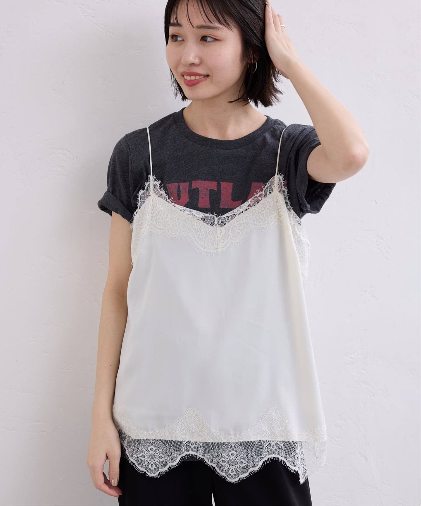 SLOBE IENA｜《追加》サテンレースキャミソール | Rakuten Fashion