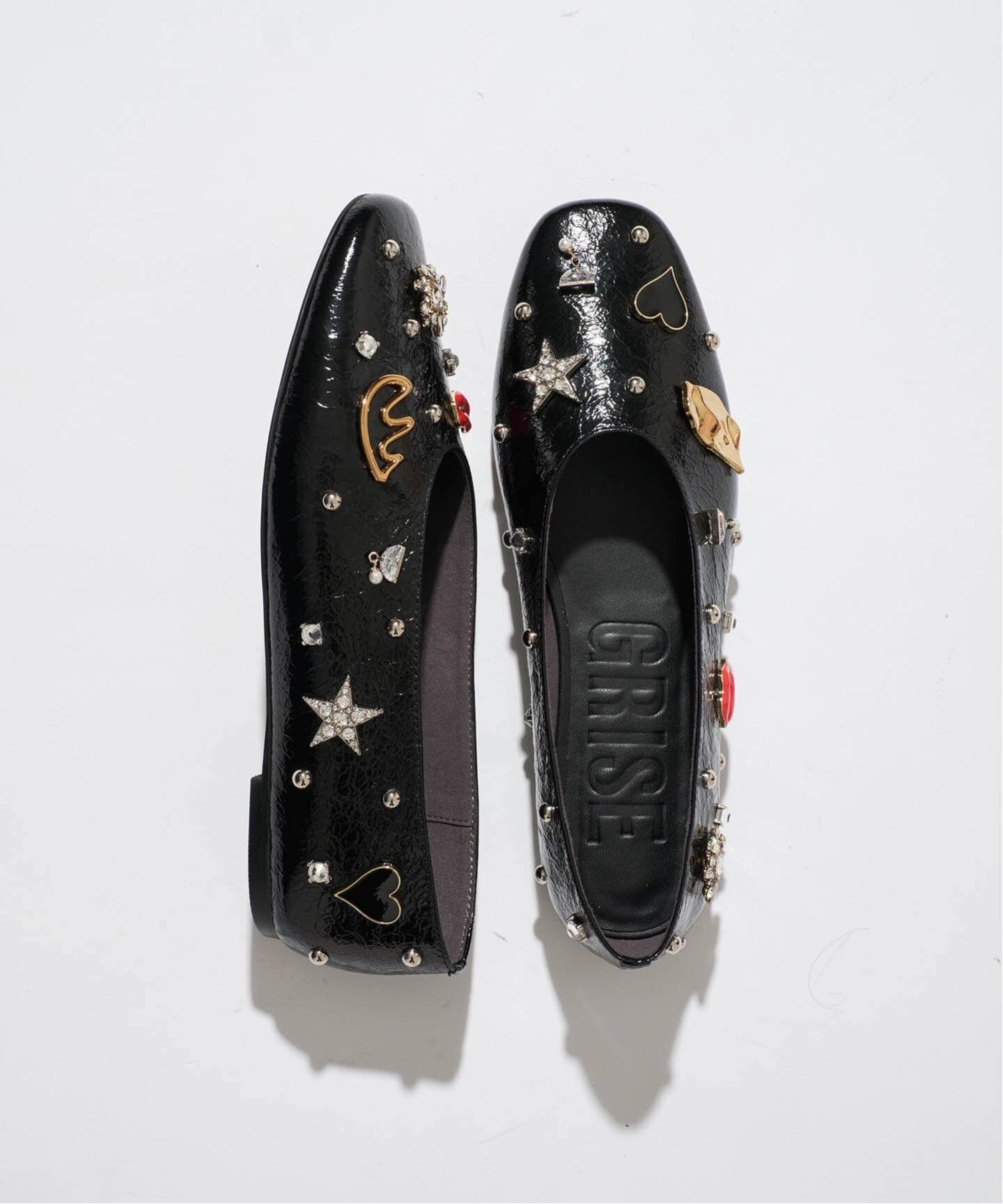 LE TALON｜GRISEレザーSURREALモチーフフラット | Rakuten Fashion