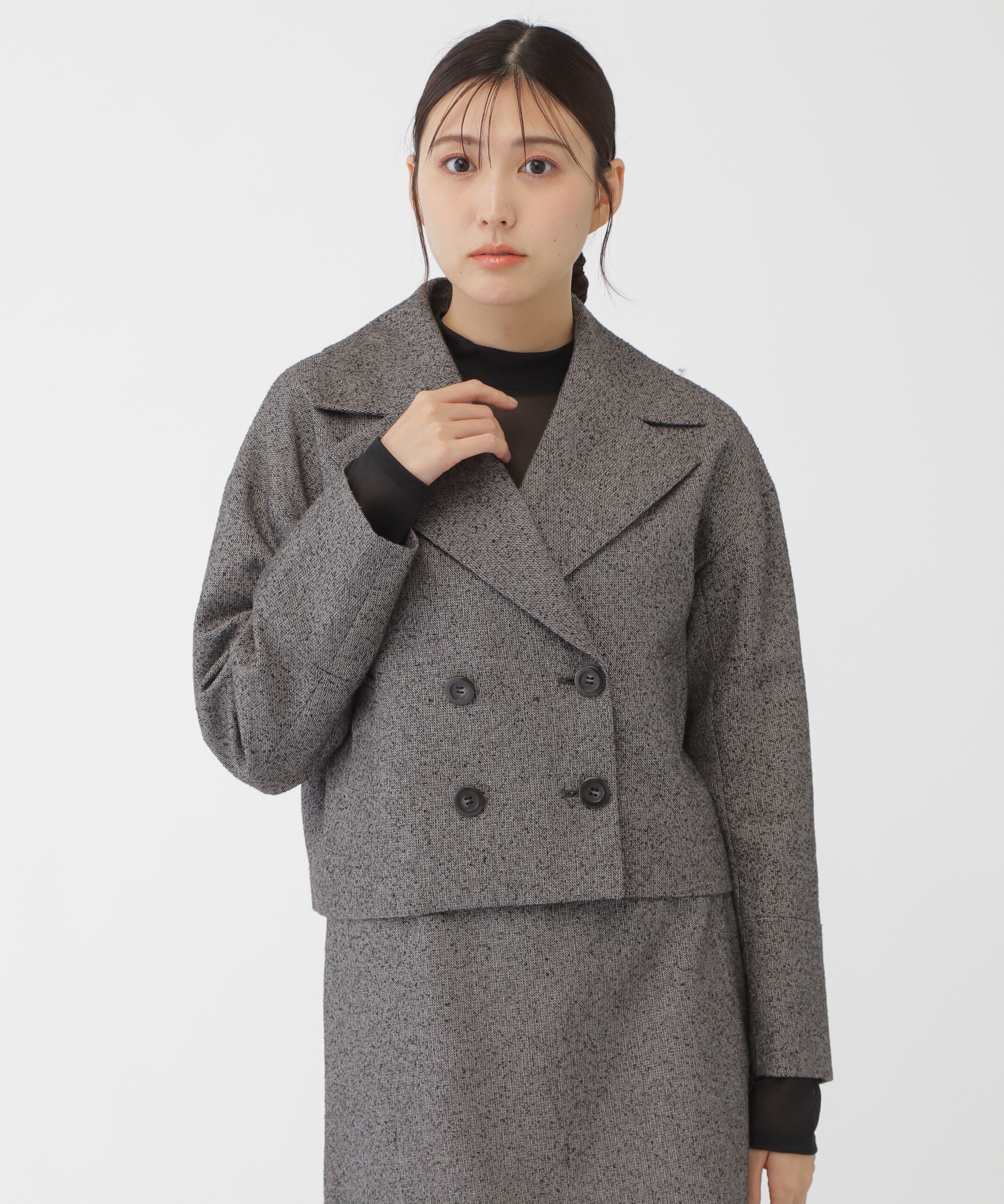 JILL by JILL STUART｜ネップツイードビッグカラージャケット