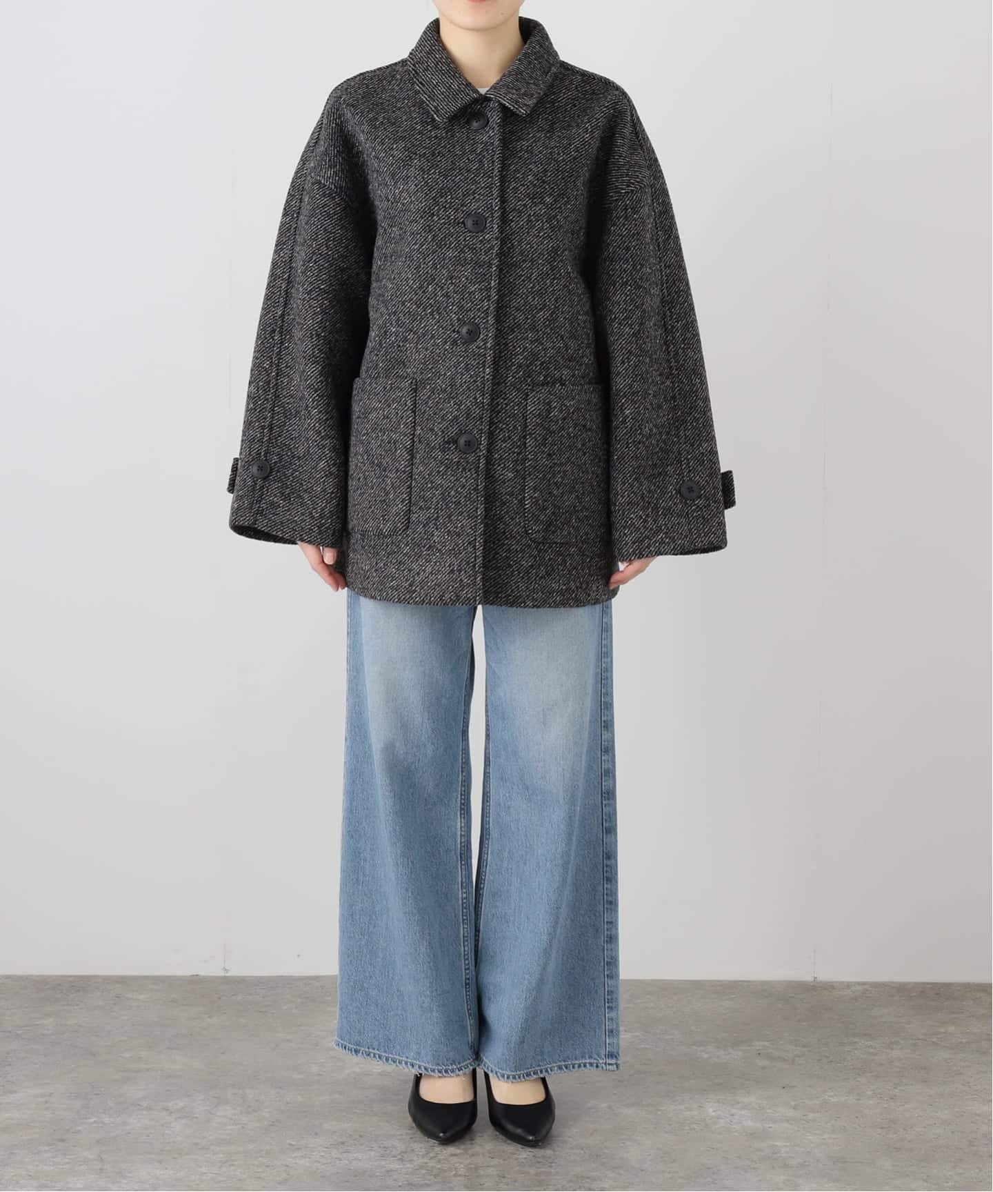 SLOBE IENA｜ツイードボンディングステンカラーショートコート