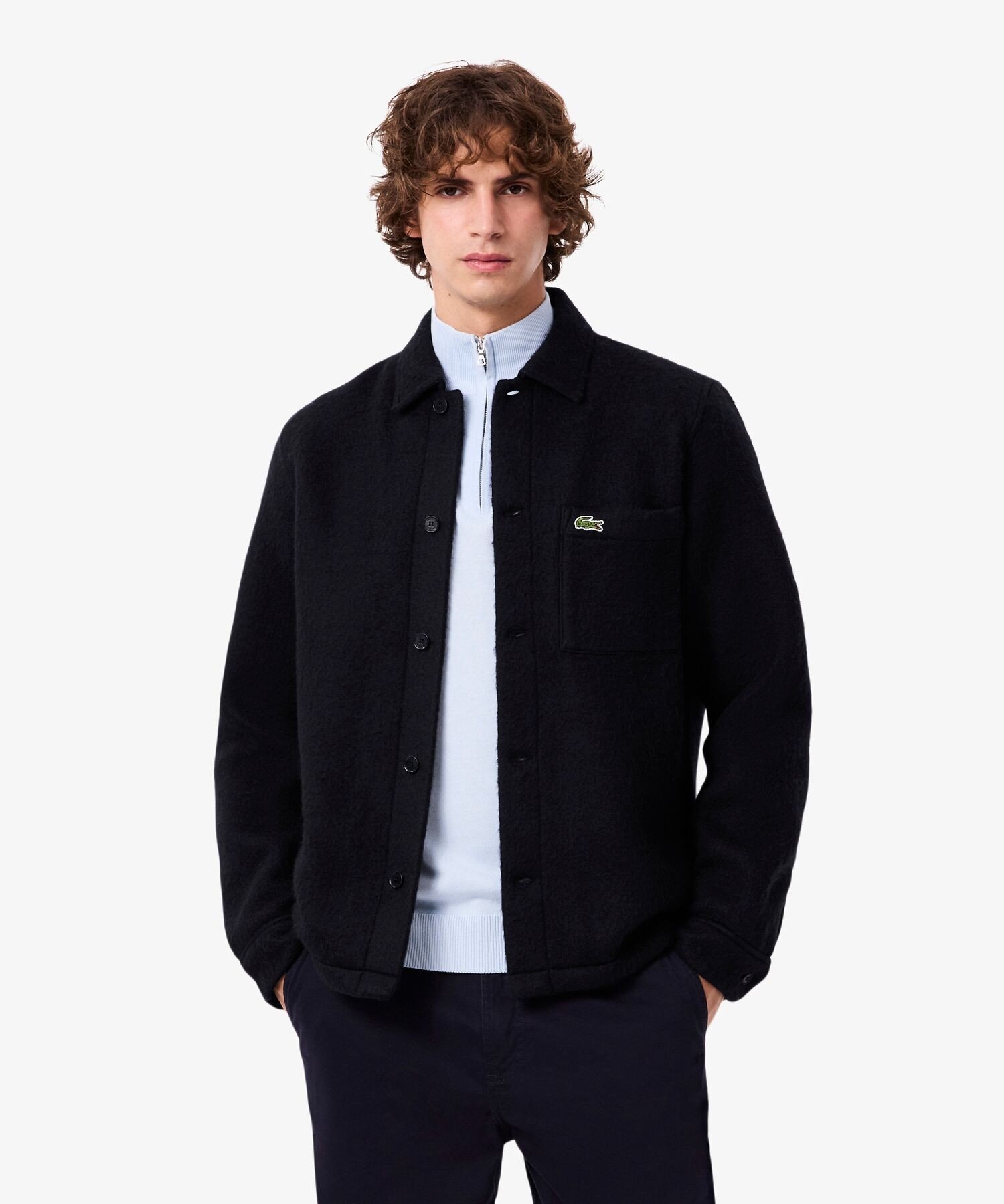 LACOSTE｜ウールブレンドフェルトオーバーサイズ アウターシャツ