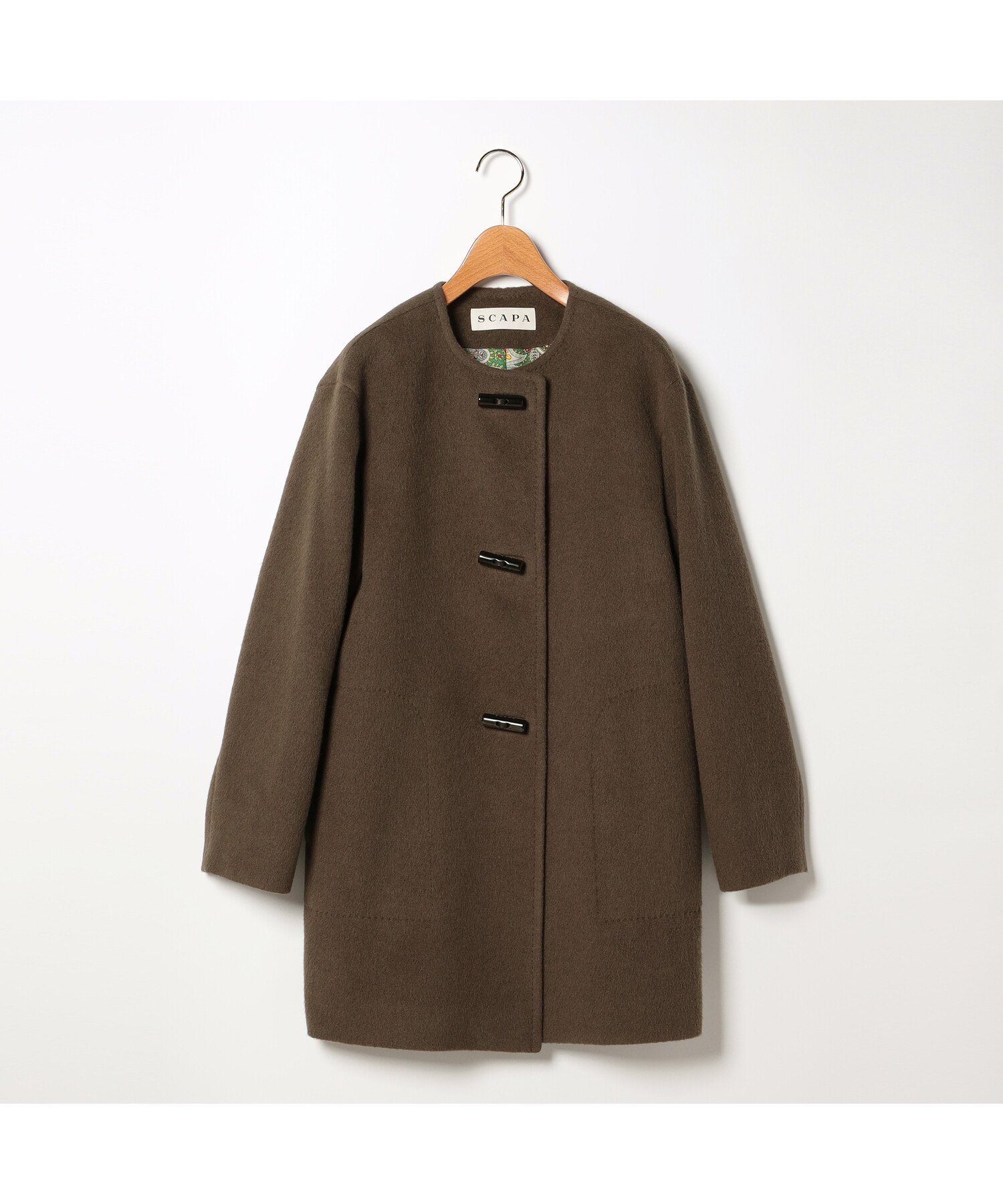 SCAPA｜アンゴラシャギーノーカラーコート | Rakuten Fashion(楽天