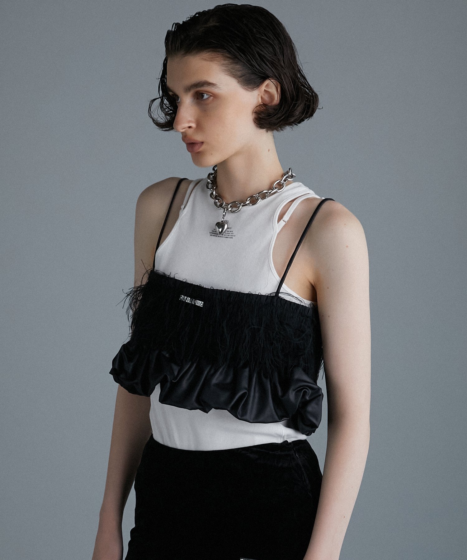 PRANK PROJECT｜フェザーペプラムビスチェ / Feather Peplum Bustier