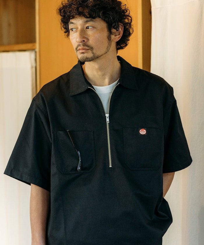 CH ブラック ハーフジップシャツ STAFF CH ブラック ハーフジップ