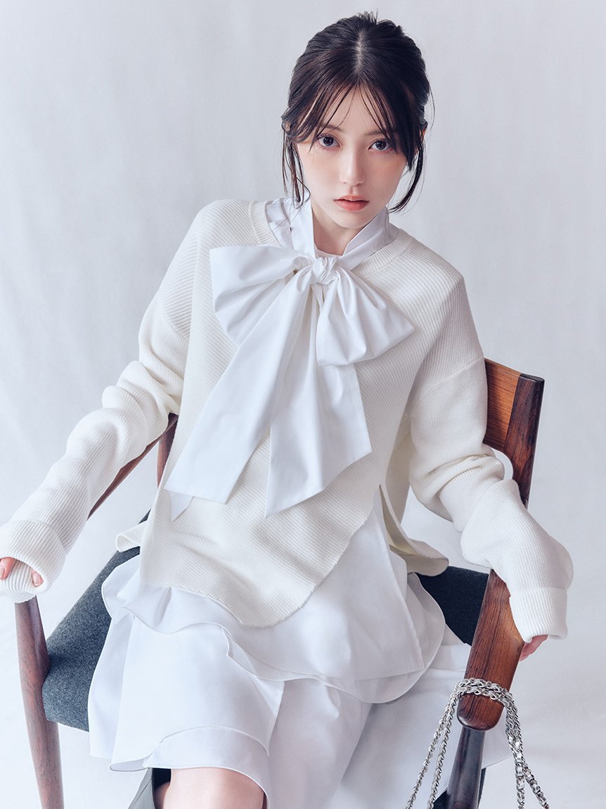 FRAY I.D｜リボンタイコンビニットチュニック | Rakuten Fashion(楽天