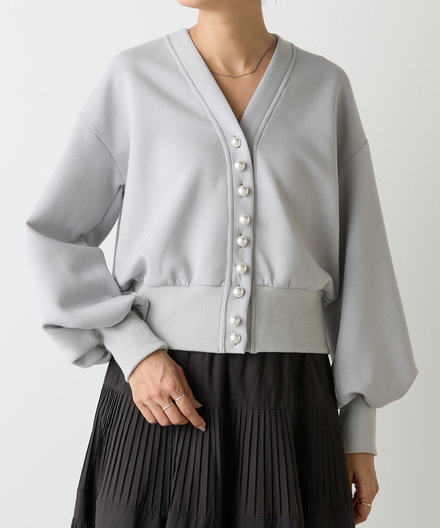 BEARDSLEY｜パール釦ダンボールカーディガン | Rakuten Fashion(楽天