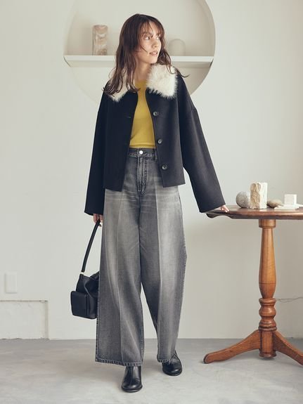 Mila Owen｜2wayファーカラーリバーショートコート | Rakuten Fashion