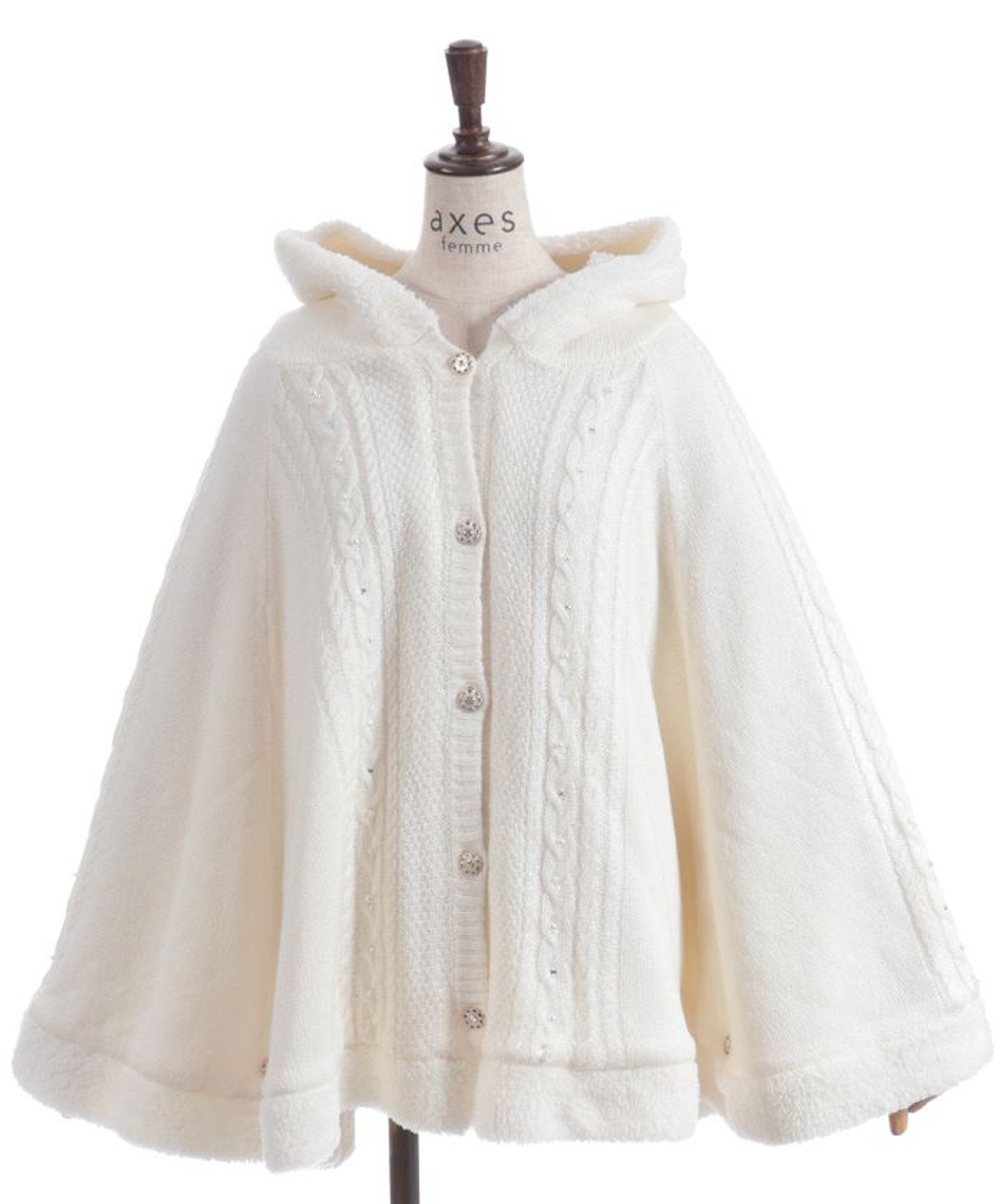 axes femme｜パール裏ボアニットポンチョ | Rakuten Fashion(楽天