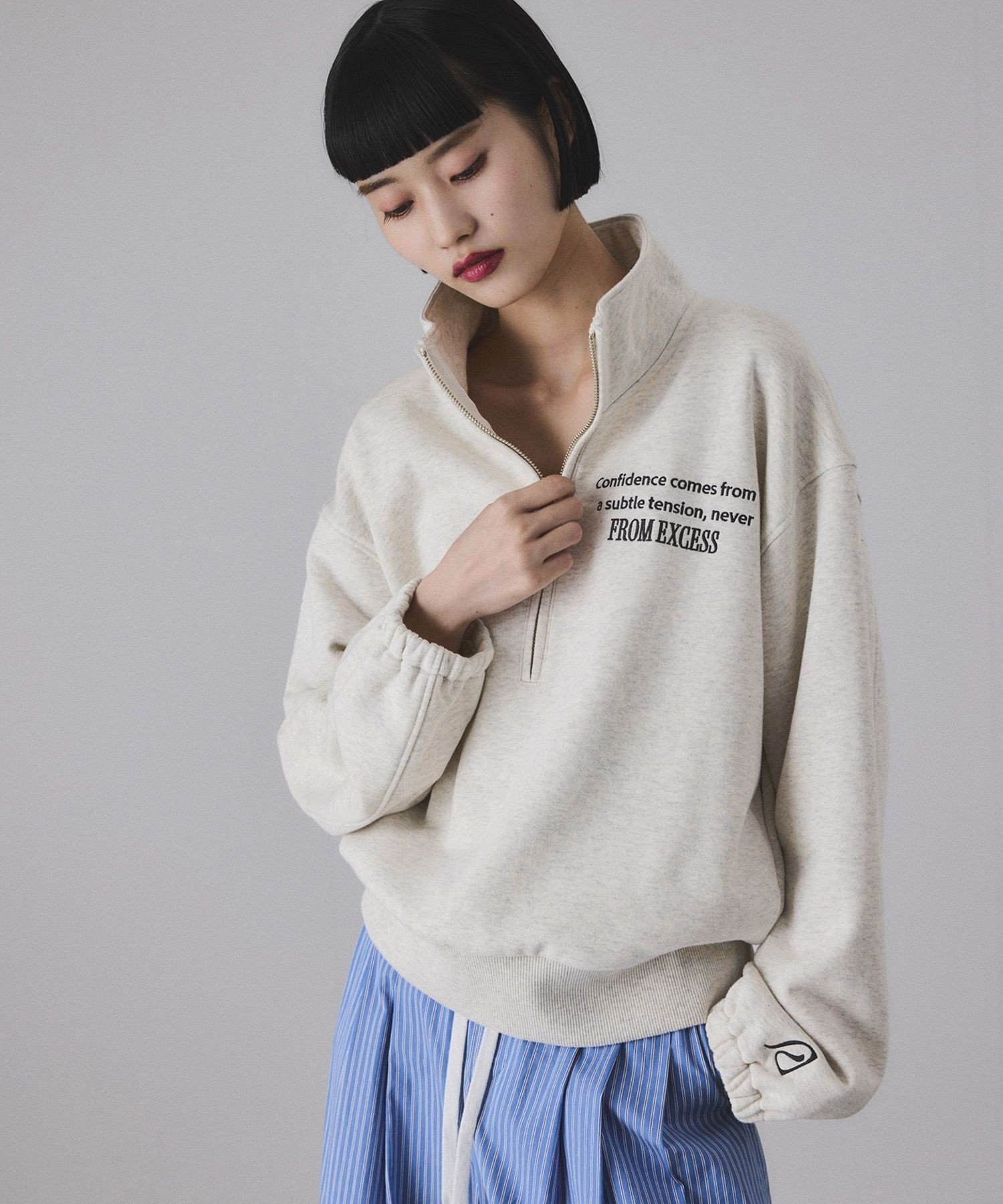 ADAM ET ROPE'｜【サステナブル】ハーフジップスウェット | Rakuten