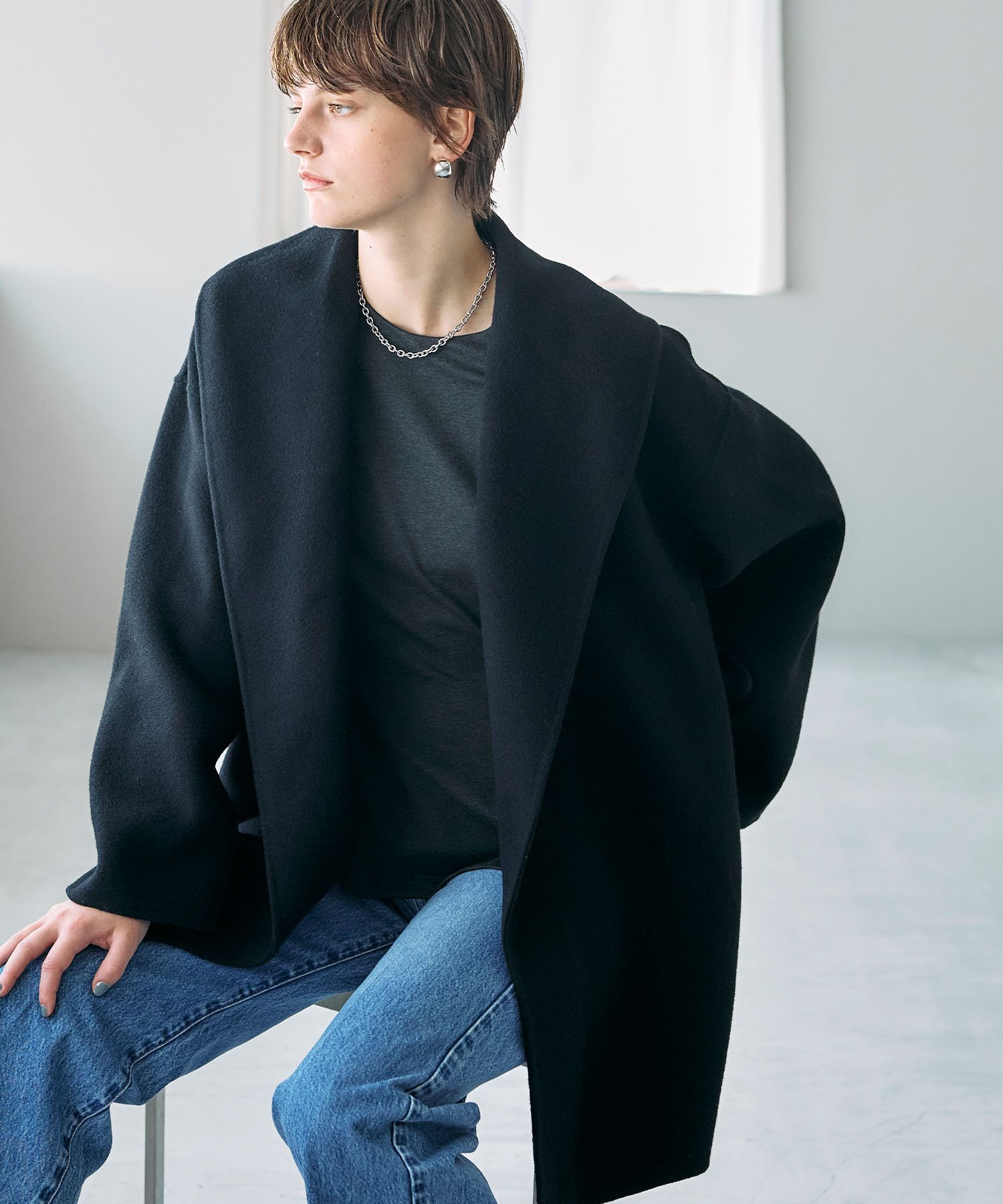 N.O.R.C｜ウールメルトンミドルリバーコート | Rakuten Fashion(楽天