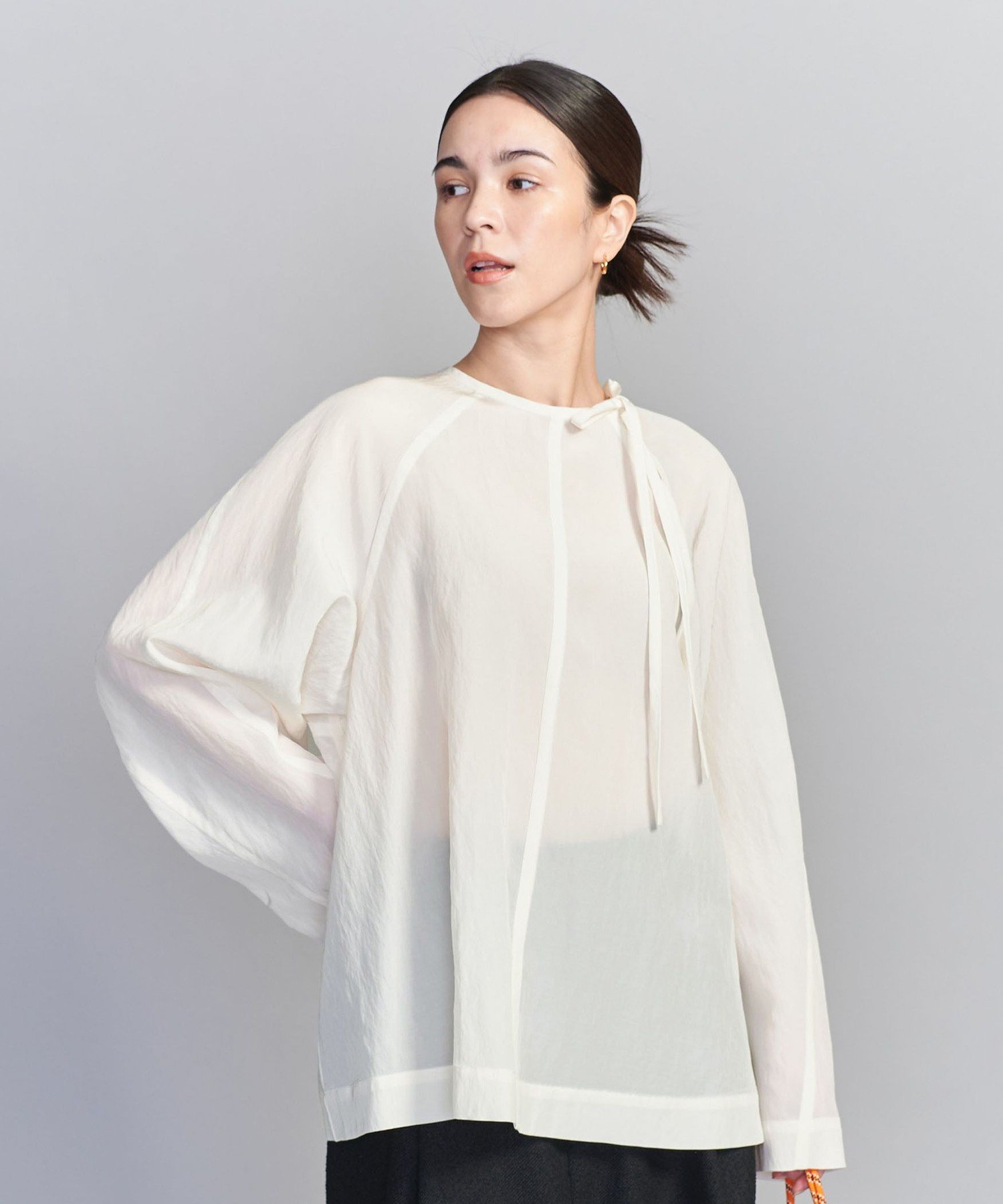 UNITED ARROWS LTD. OUTLET｜キュプラ リボンタイノーカラーブラウス