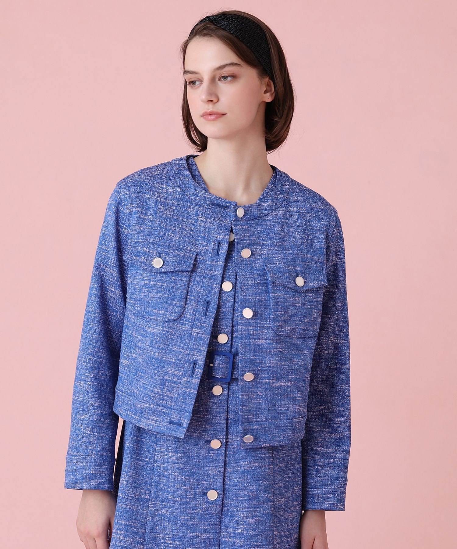 ANAYI｜【セットアップ対応商品】スラブツイードブルゾン | Rakuten