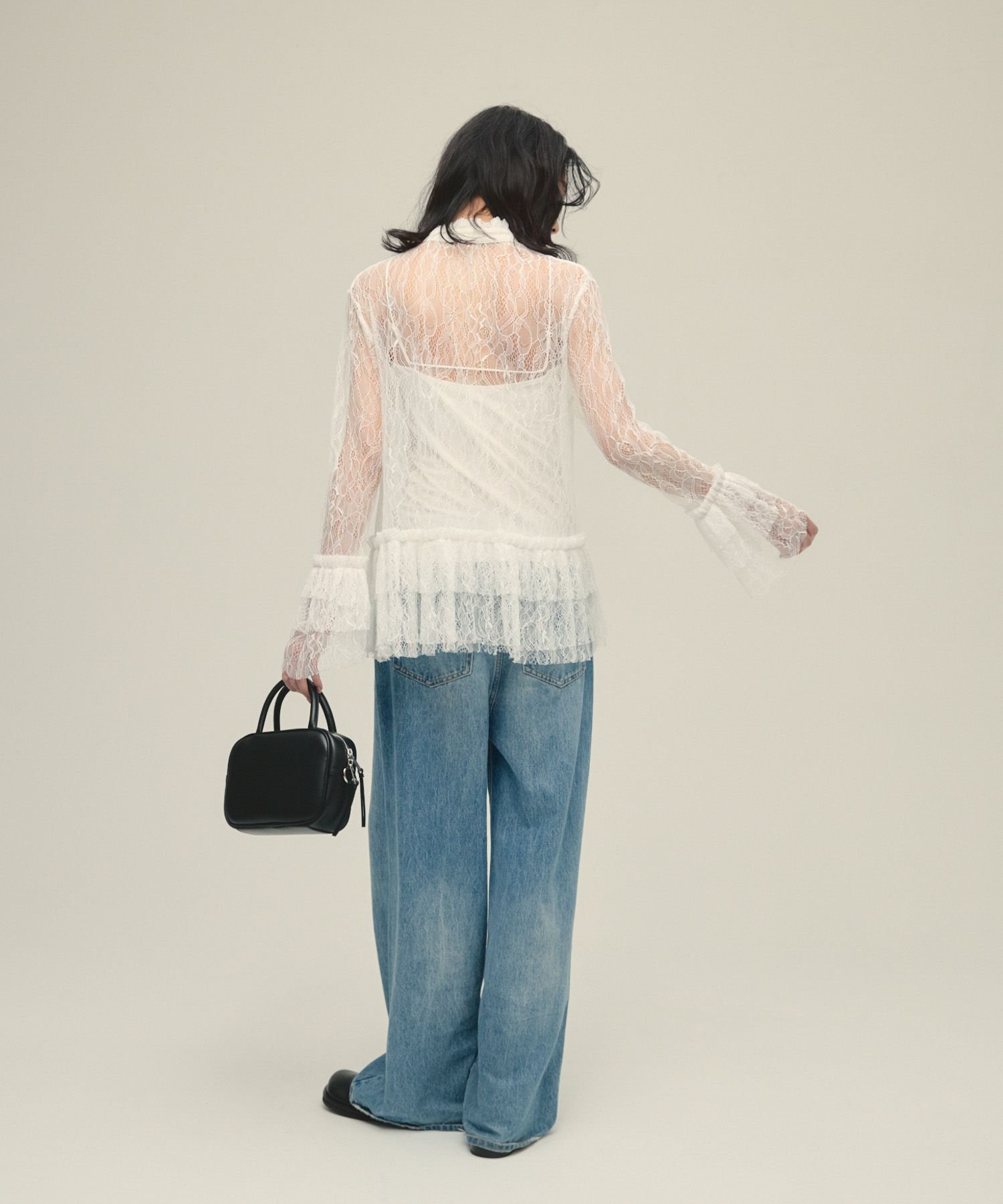 JEANASIS eL Lace Frill Shirt レース フリル シャツ JEANASIS｜Lace