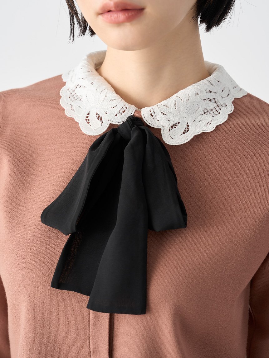 CELFORD｜【WEB限定】デタッチャブルレースカラーカーディガン