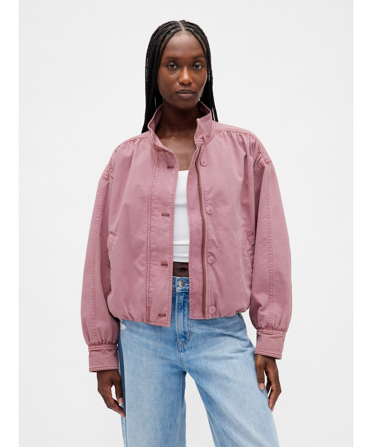 GAP｜(W)ツイル バブルジャケット | Rakuten Fashion(楽天ファッション