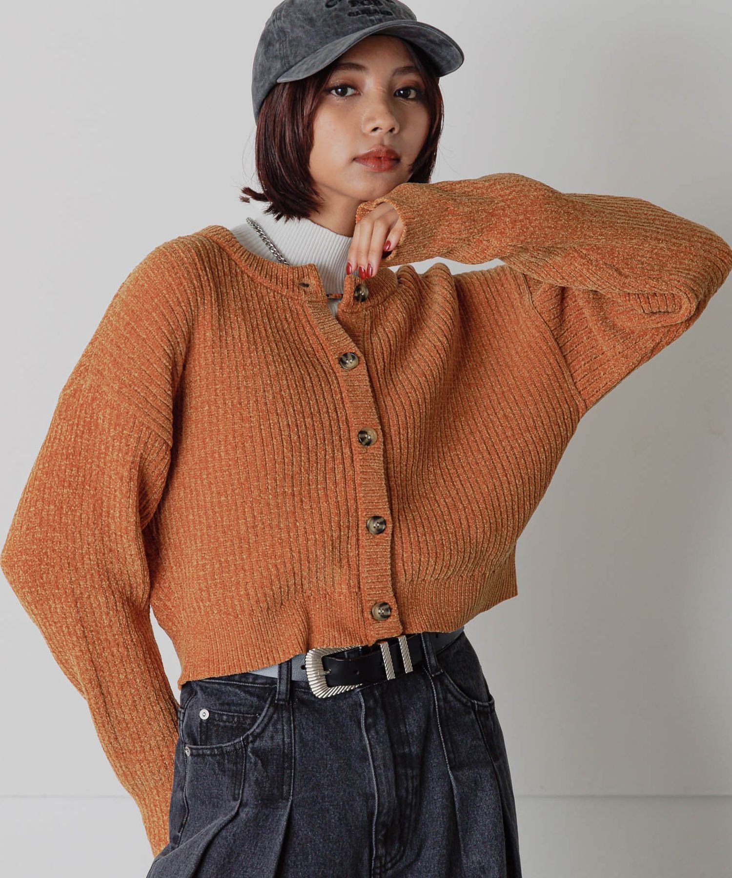 PAGEBOY｜ベロアモールコンパクトカーディガン | Rakuten Fashion(楽天