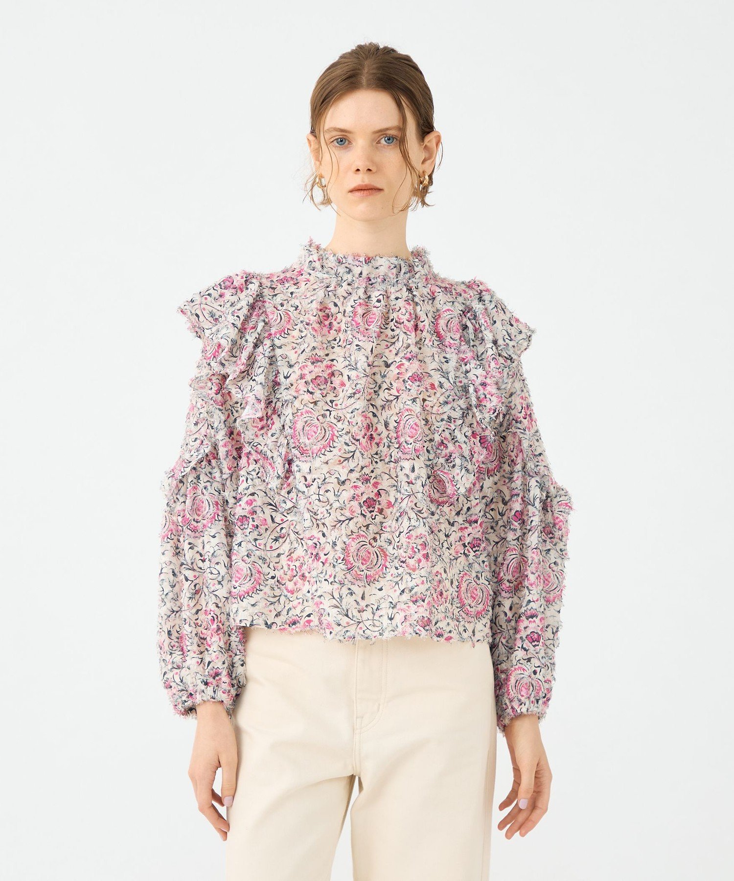 TOMORROWLAND｜ラメカットジャカード フリルブラウス | Rakuten