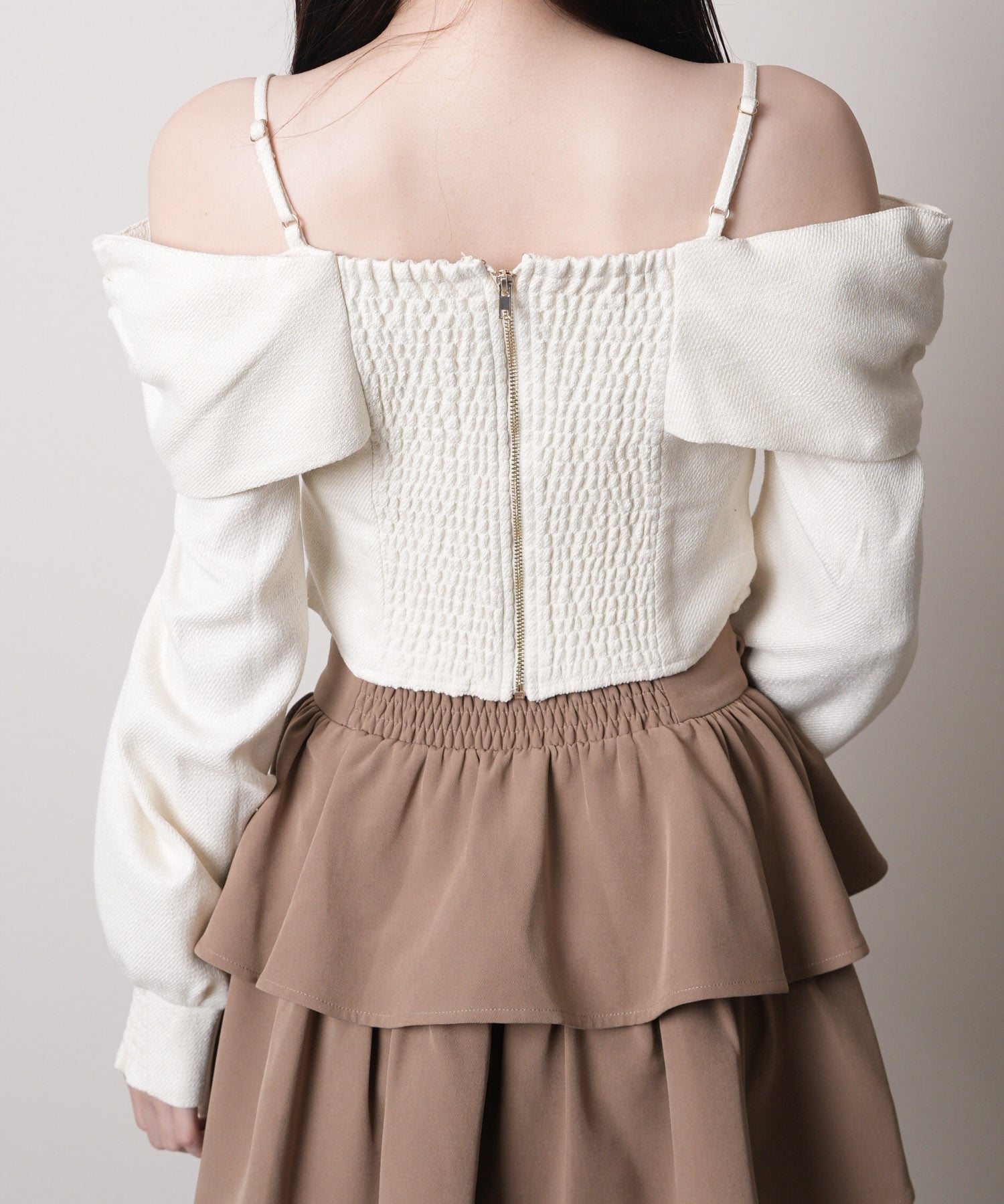 LIP SERVICE｜LIP SERVICE/(W)リボンオフショルロングスリーブトップス