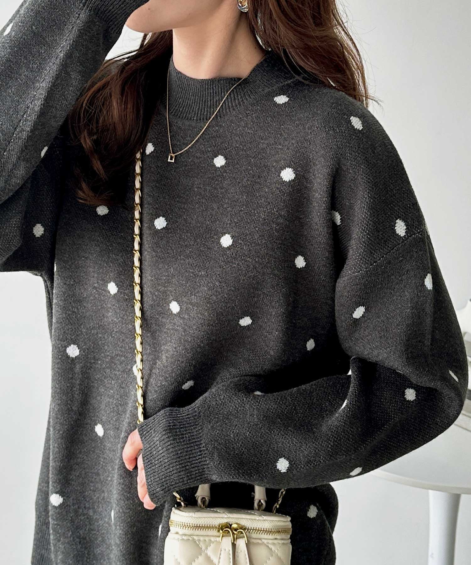 GeeRA｜ドット柄ニットプルオーバー | Rakuten Fashion(楽天