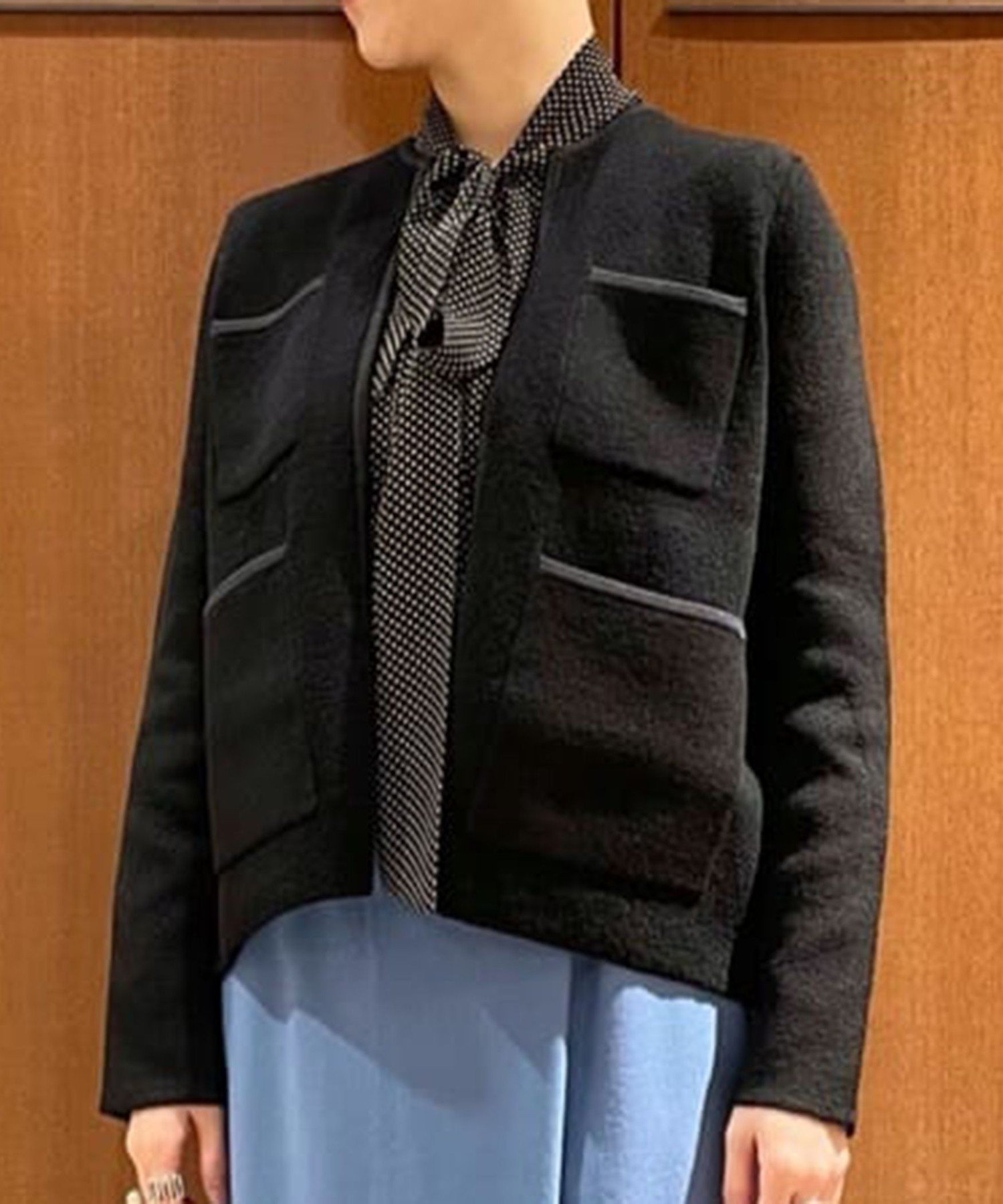 TOMORROWLAND｜ウールナイロンブークレー フロントオープン