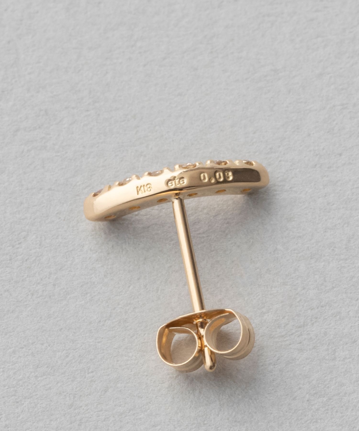 ete｜K18YG ピース ブラウンダイヤモンド アーチ ピアス | Rakuten