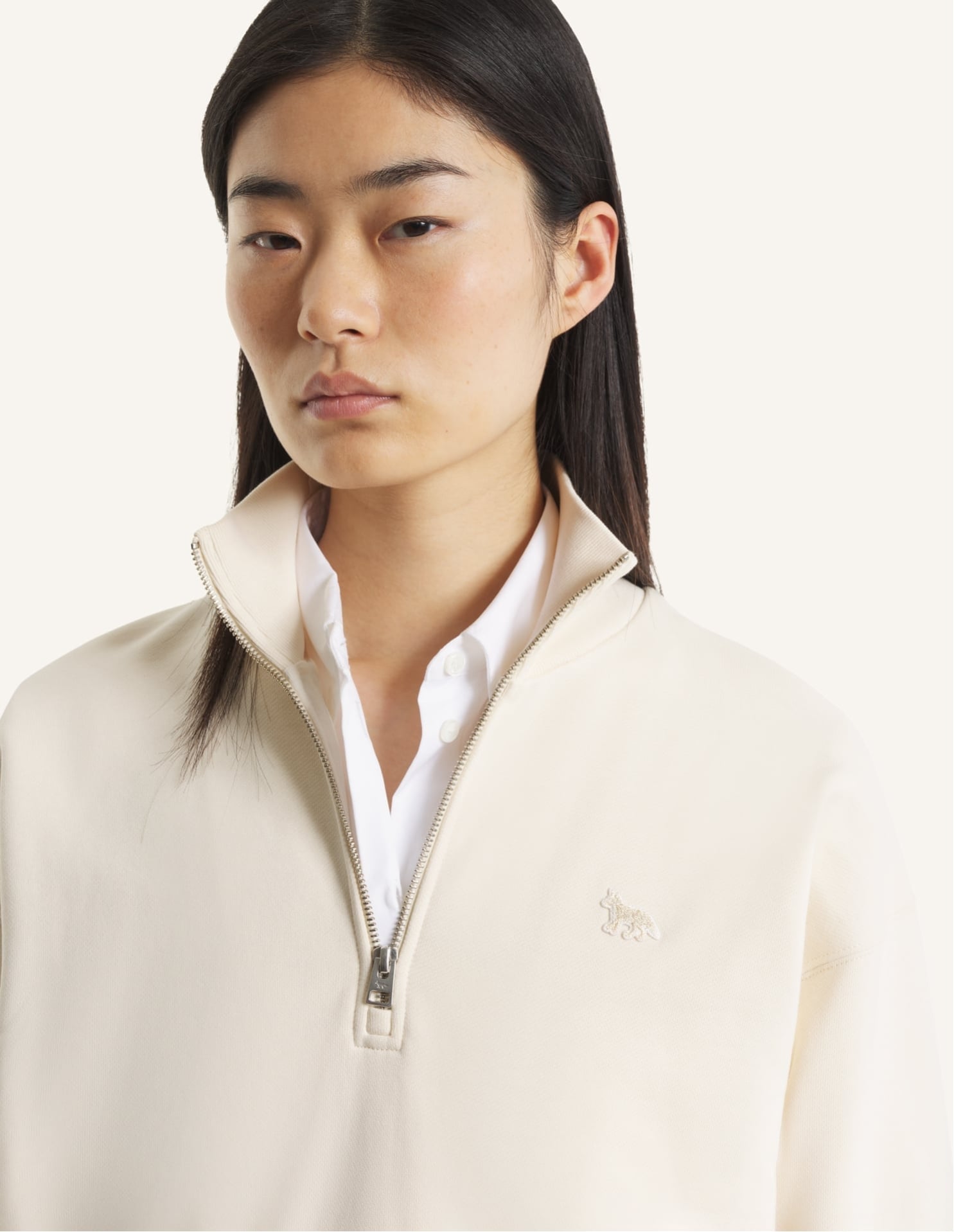 MAISON KITSUNE｜MAISON KITSUNE/(W)BABY FOX HALF ZIP SWEATSHIRT