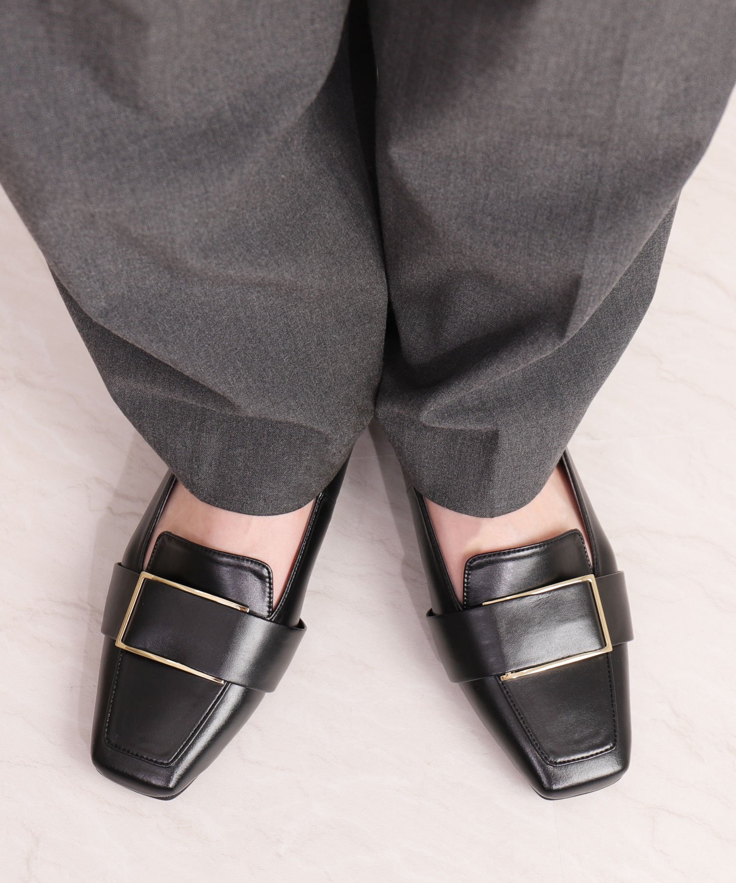 artemis by DIANA｜スクエアトゥ メタルバックルローファー | Rakuten