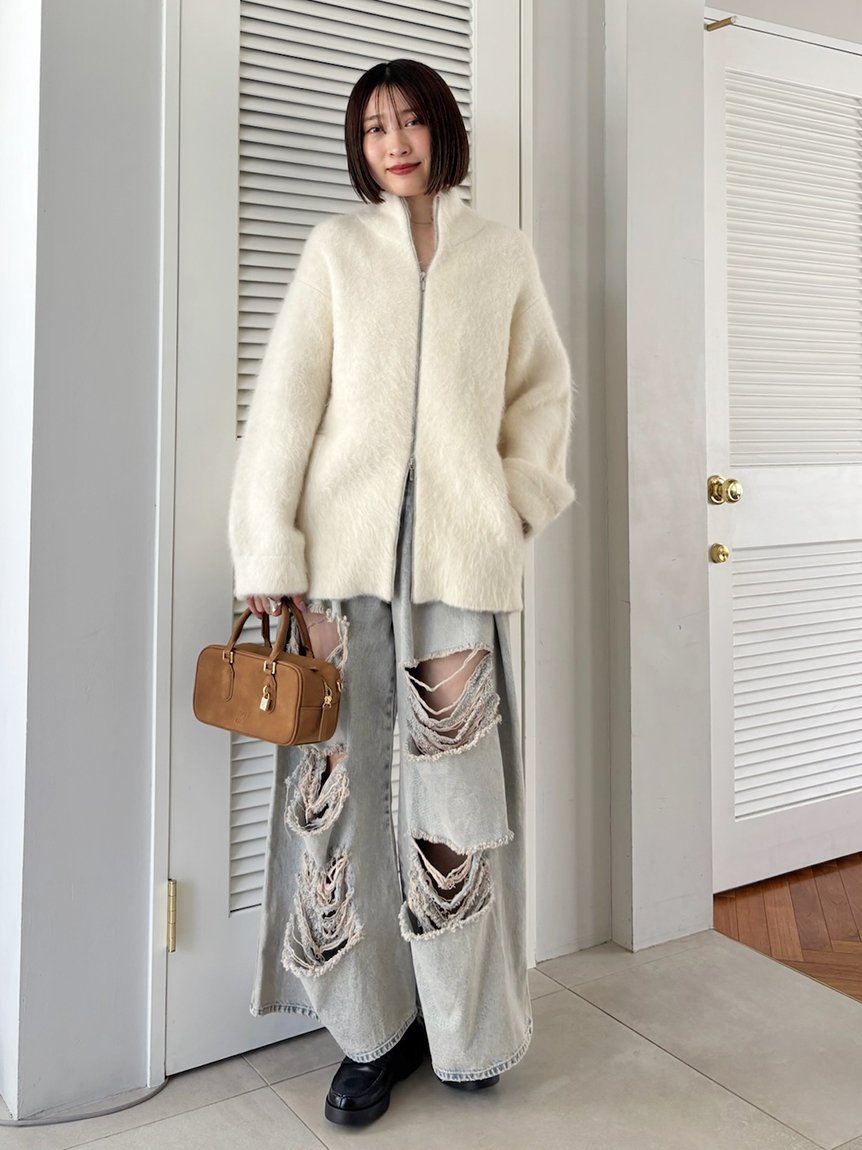 SNIDEL｜アルパカシャギージップコート | Rakuten Fashion(楽天