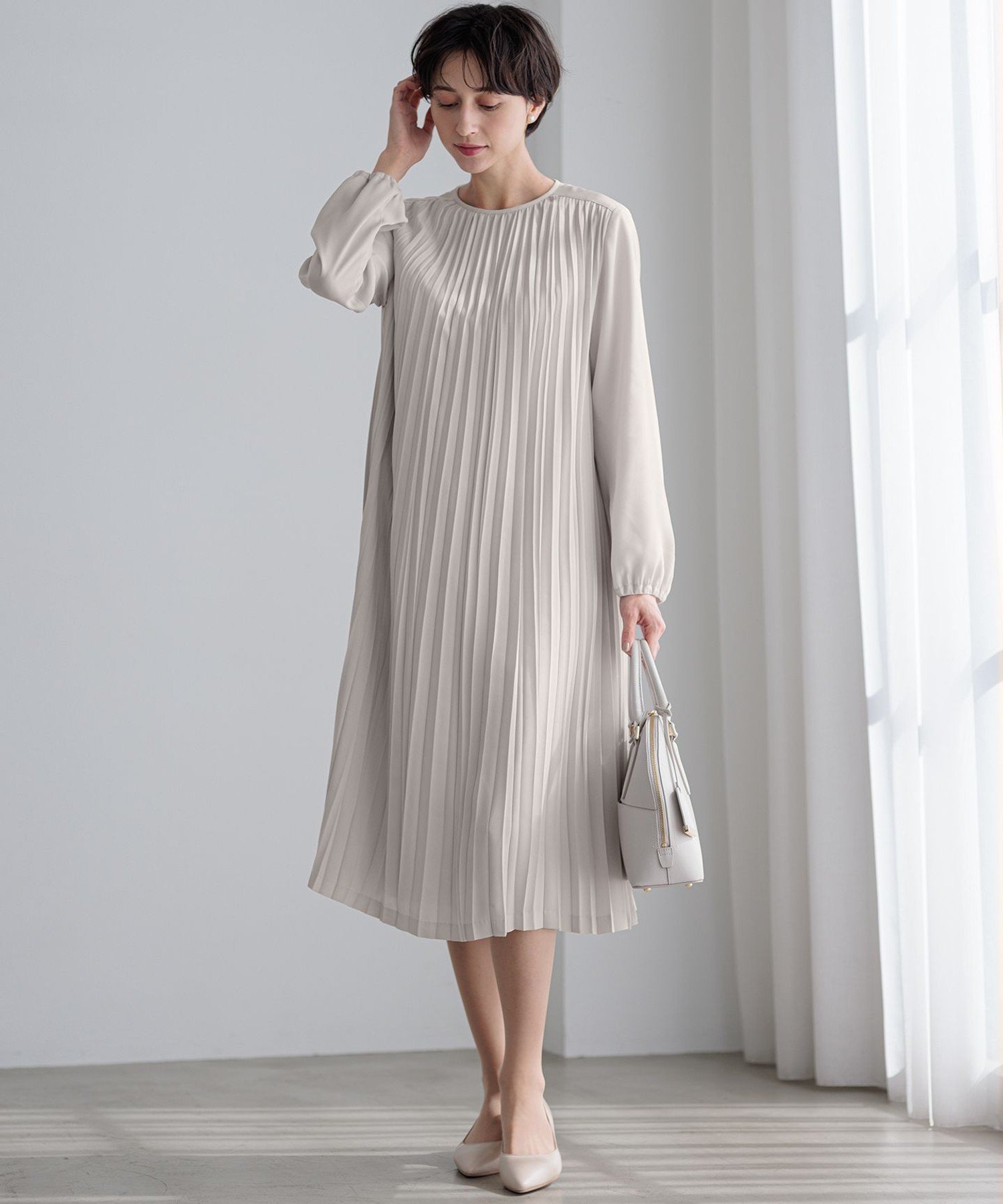 23区｜【洗える】クリスタルアムンゼン プリーツワンピース | Rakuten