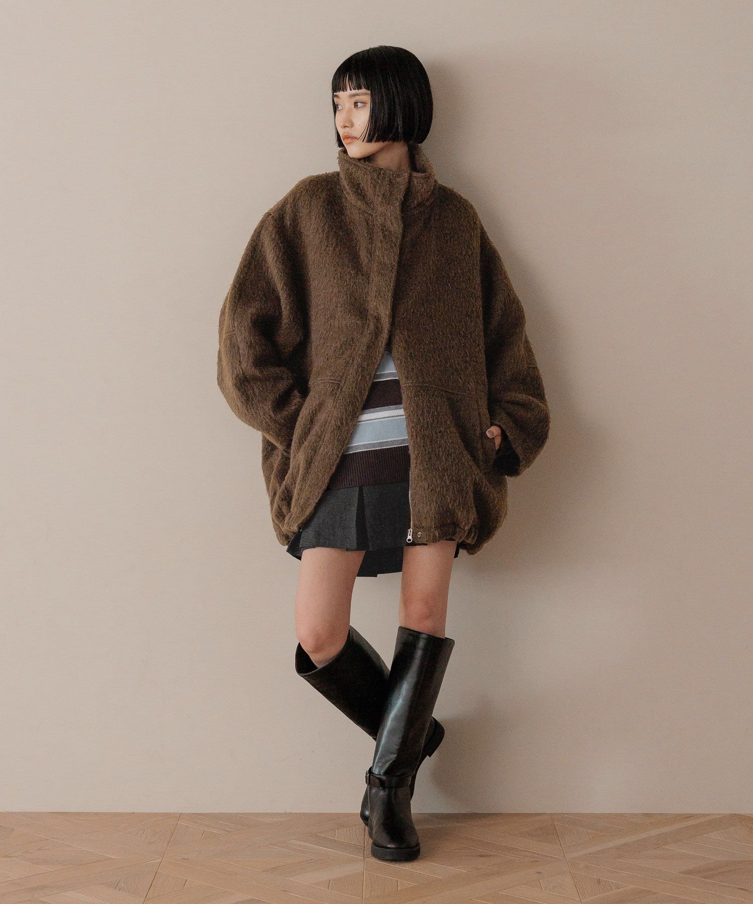 LOWRYS FARM｜シャギースタンドコート | Rakuten Fashion(楽天