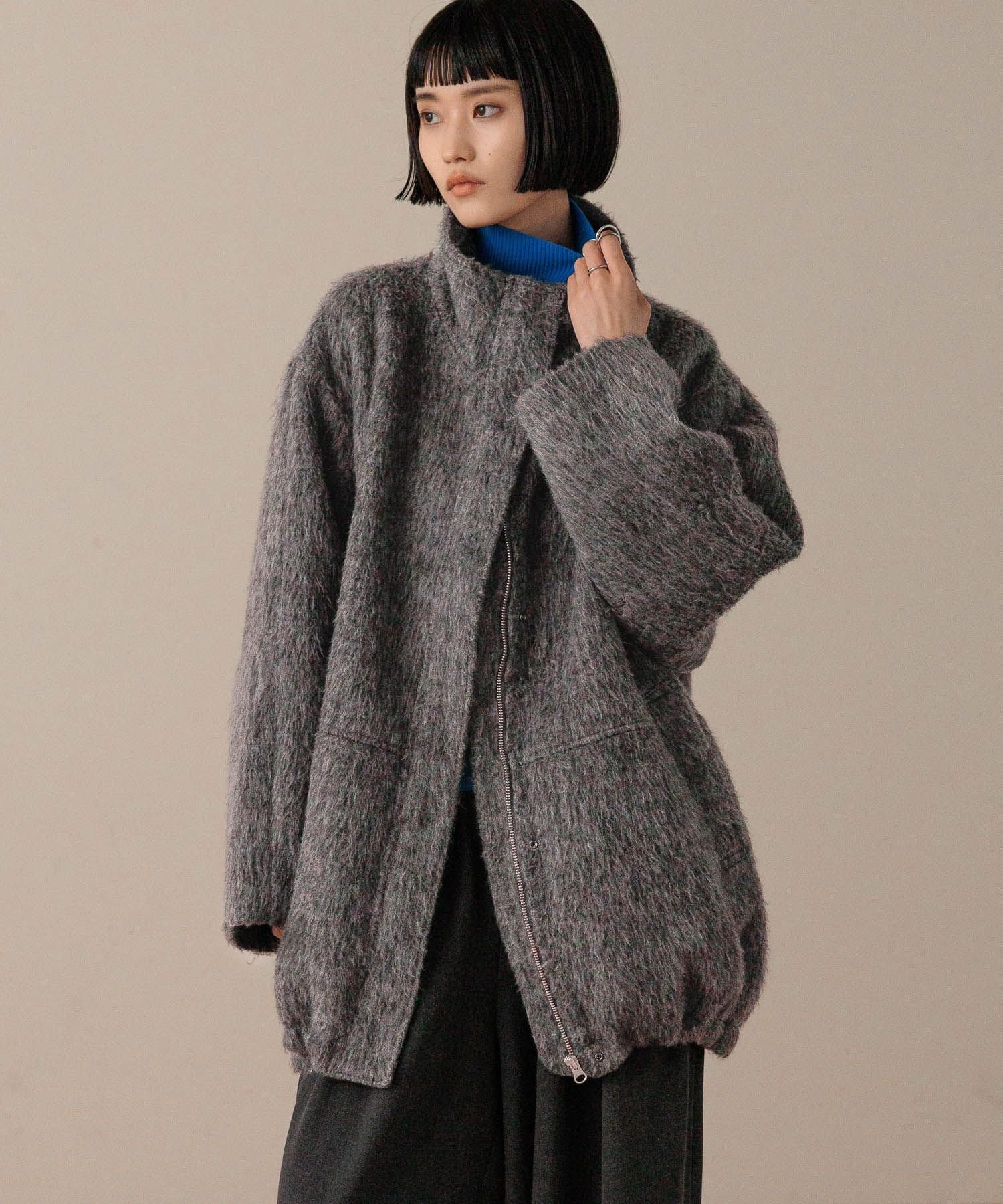 LOWRYS FARM｜シャギースタンドコート | Rakuten Fashion(楽天