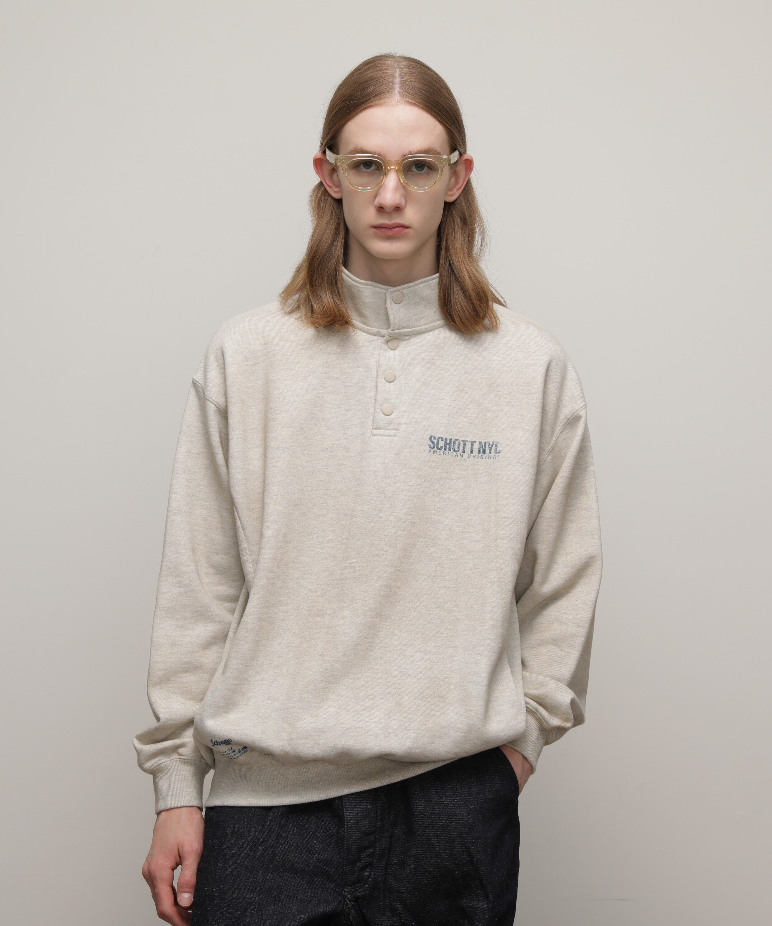 Schott｜直営限定/FADE SNAP SWEAT/フェード スナップ スウェット