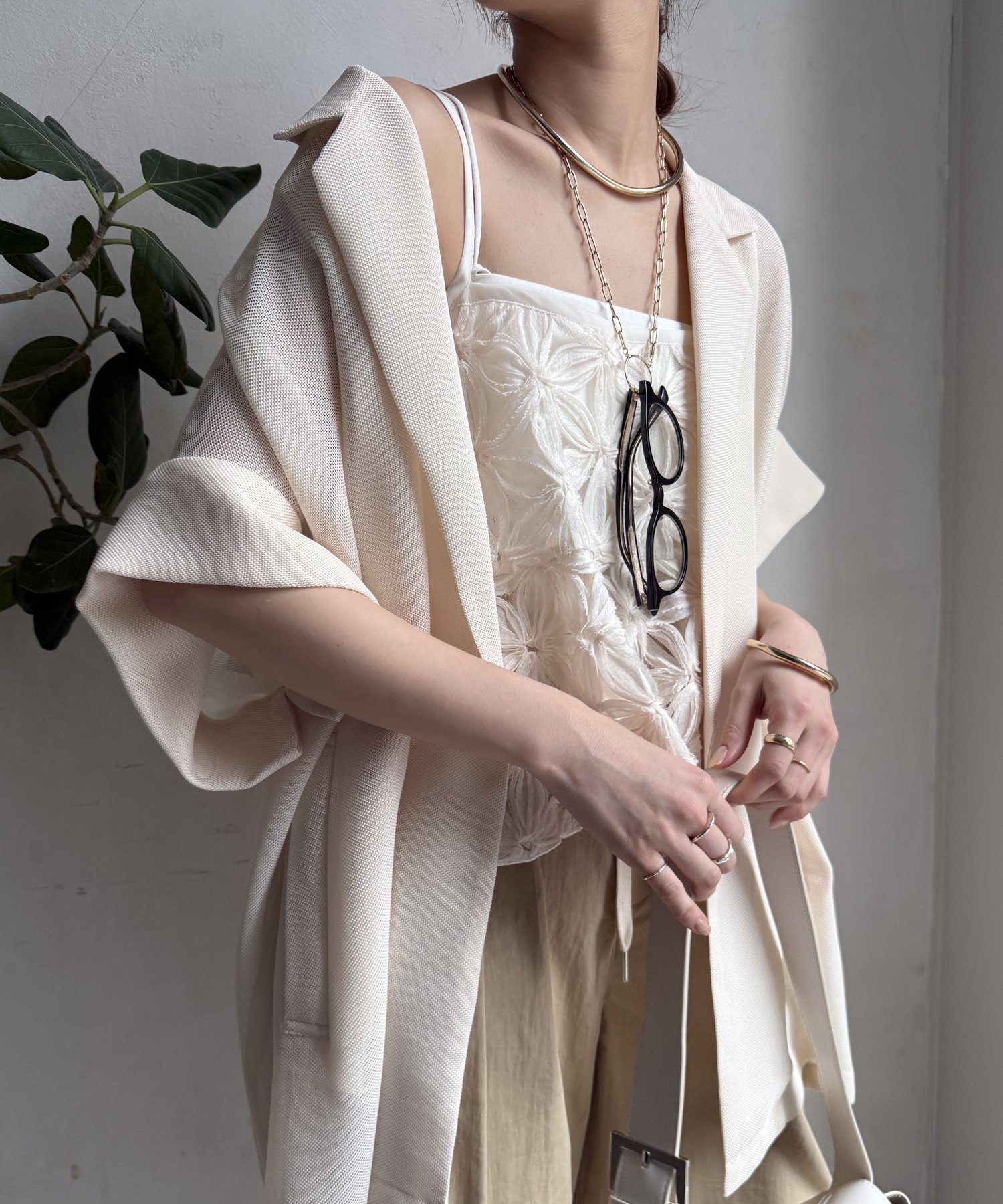 DOUDOU｜【WEB限定】チュールフラワーキャミ | Rakuten Fashion(楽天