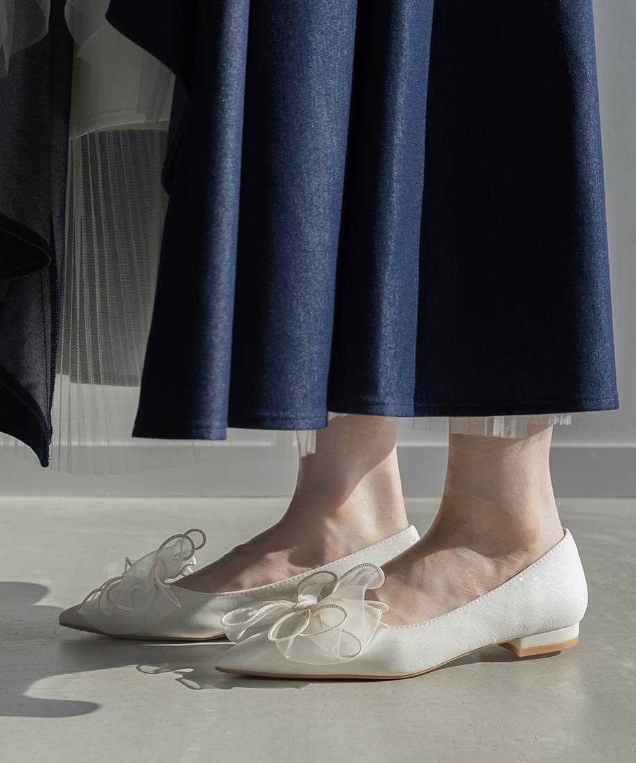 RANDA｜2WAY リボンラメフラットパンプス | Rakuten Fashion(楽天