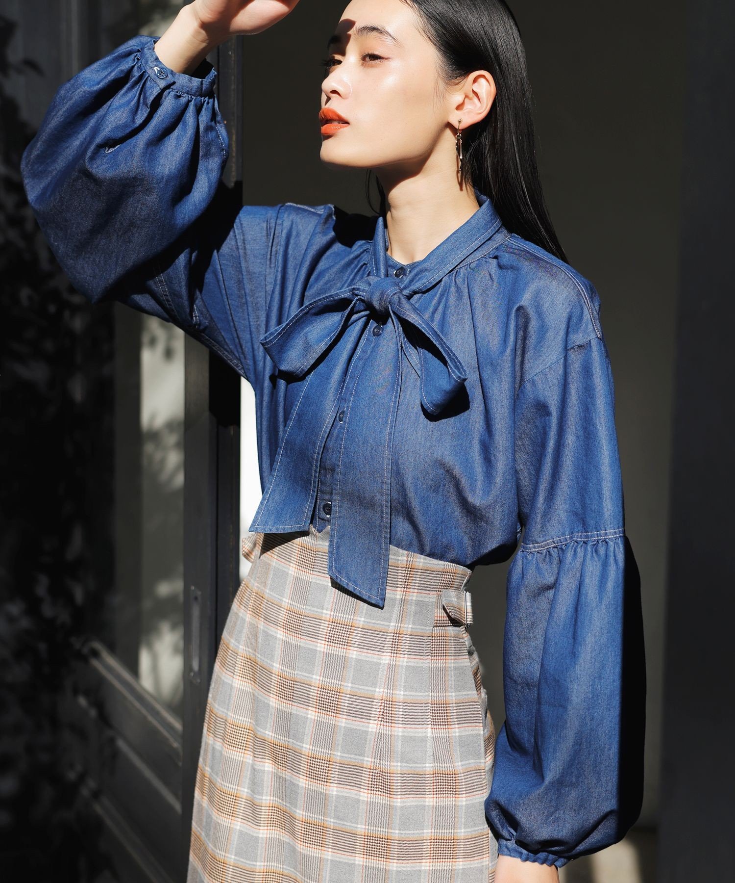 VIS｜【洗える】アソートボウタイブラウス(デニム&シャツ) | Rakuten