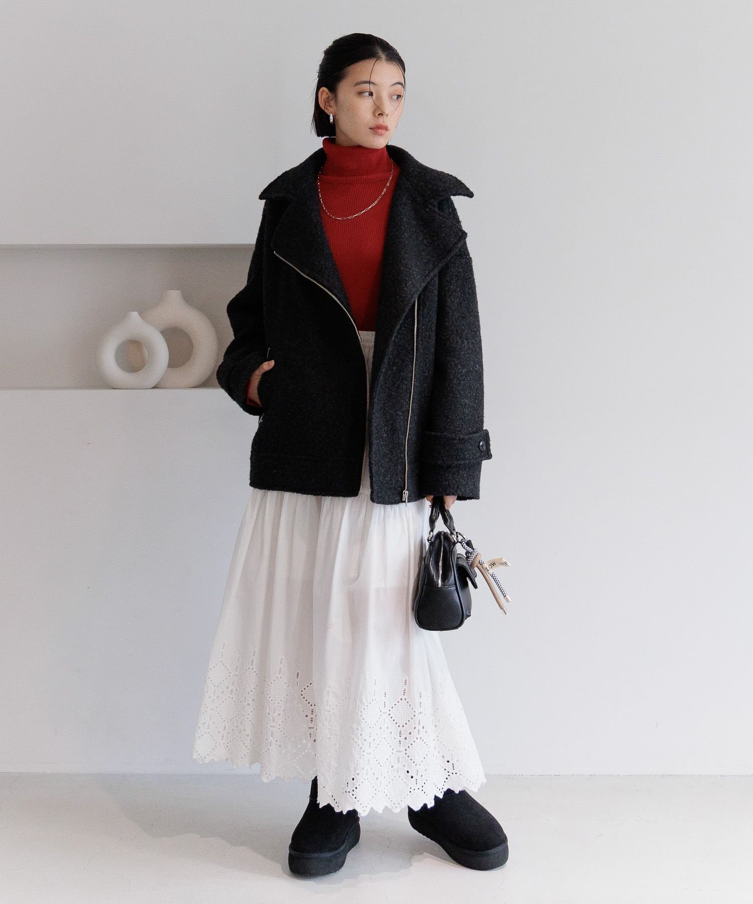 BAYFLOW｜ウーリーライダースコート | Rakuten Fashion(楽天