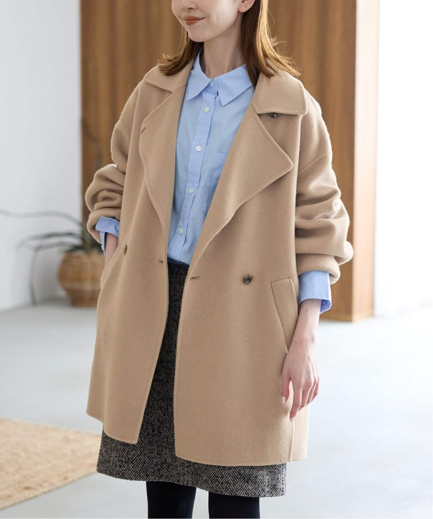 SLOBE IENA｜souple wool ダブルフェイスミドルコート | Rakuten