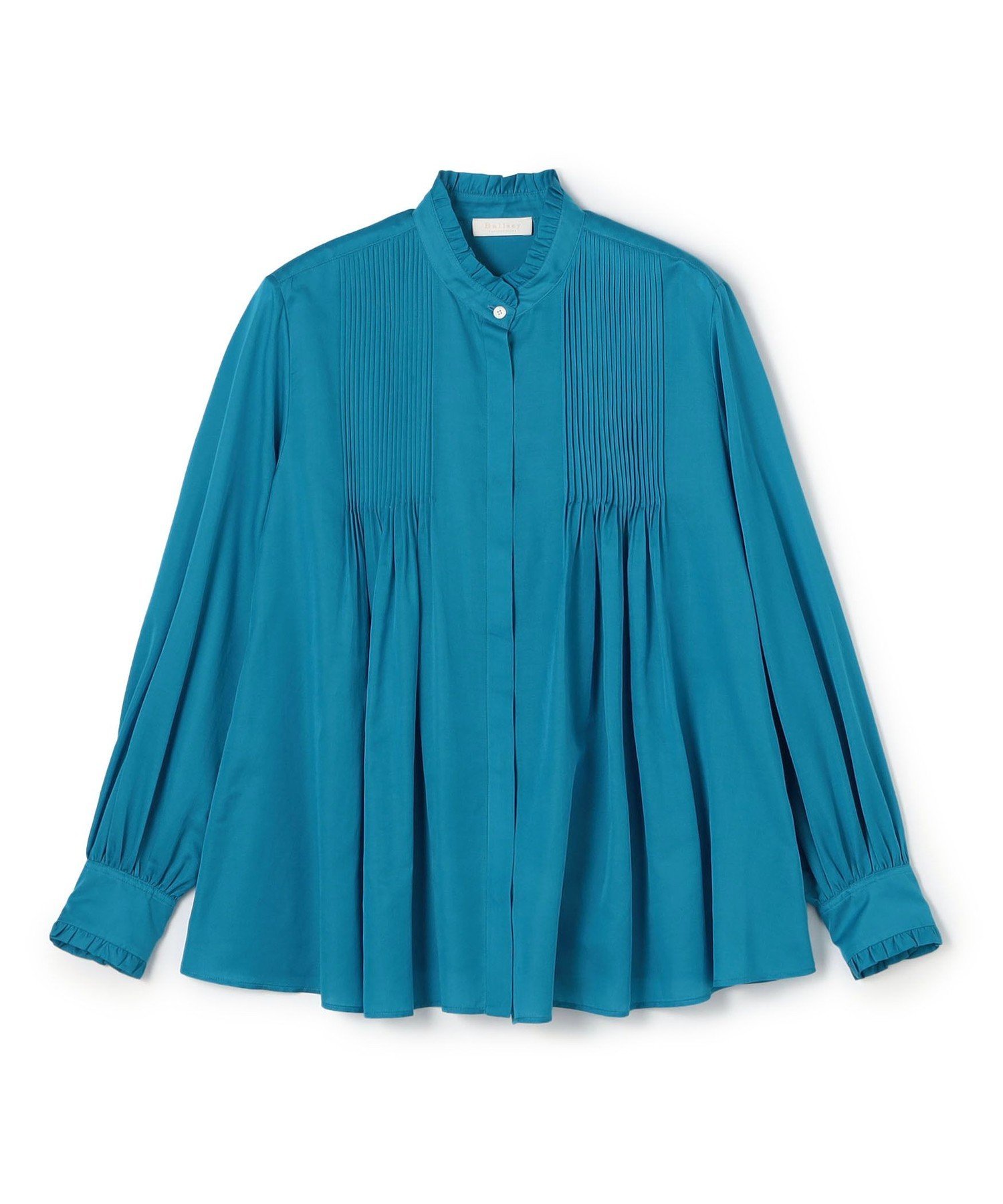 TOMORROWLAND｜コットンシルクサテン ピンタックフリルブラウス