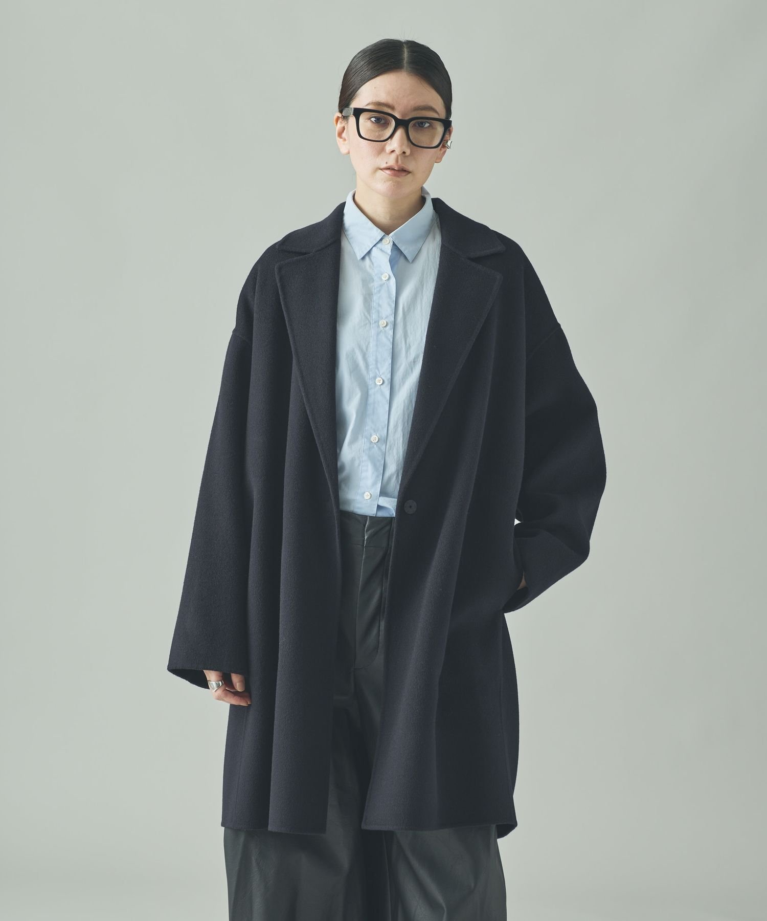 【出品明日まで】カレンソロジー ウールカシミヤビーバーコート　ネイビー Curensology｜<C.S.G>ウールカシミヤビーバーコート | Rakuten Fashion