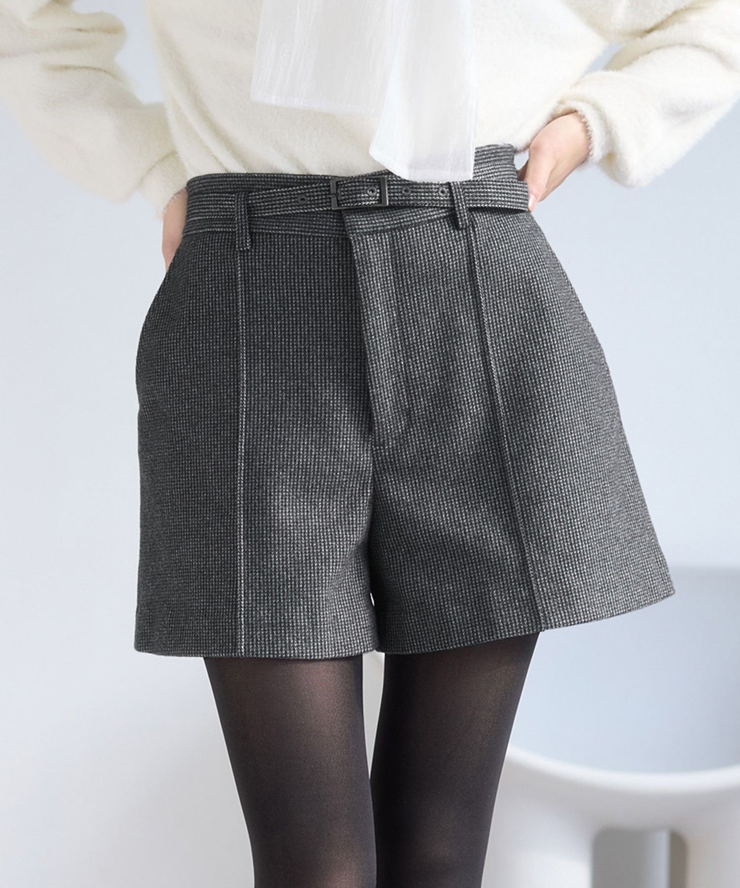 VIS｜ジャージメルトンベルト付きショートパンツ | Rakuten Fashion