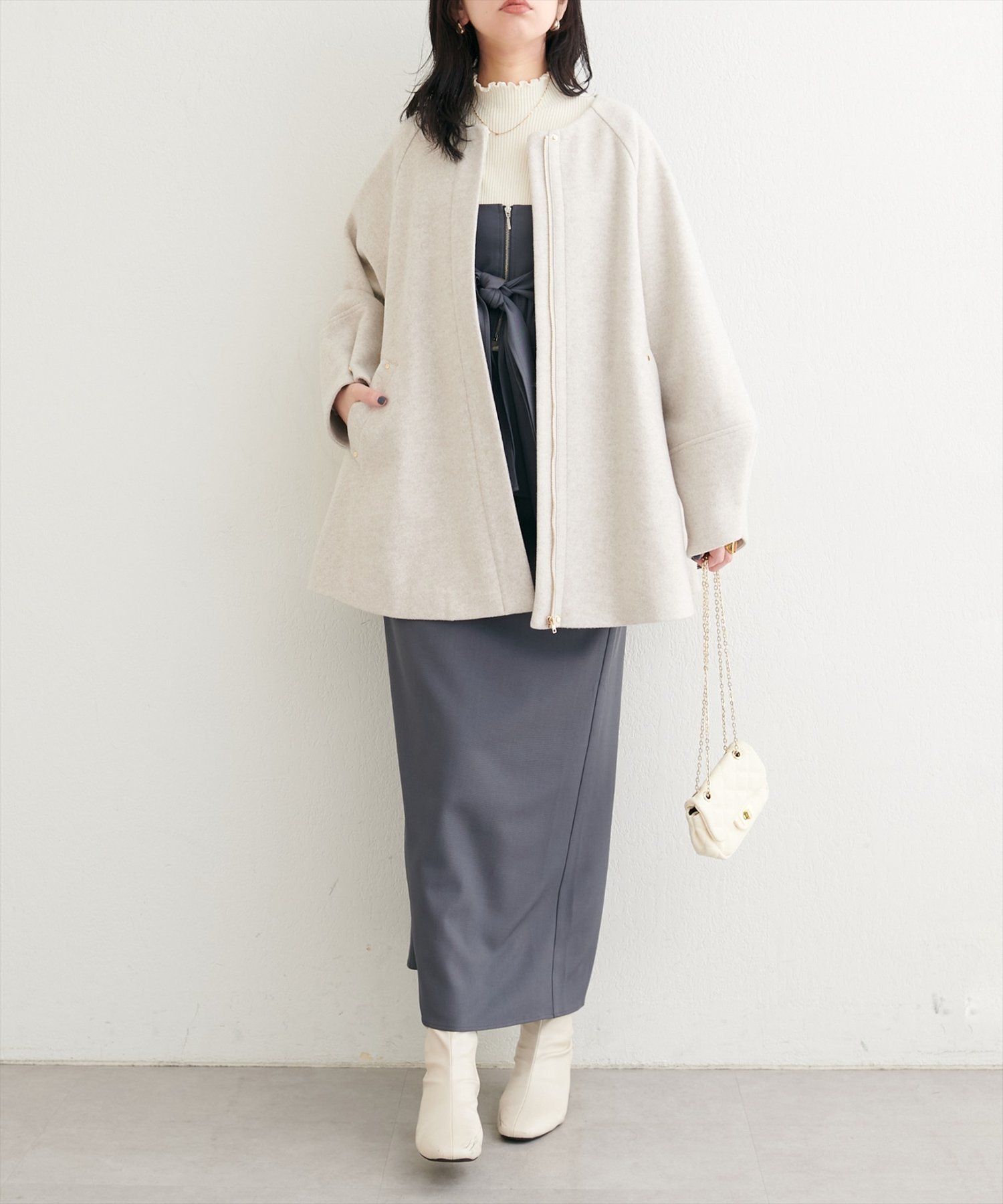 ナチュラルクチュール〈osono〉２WAYノーカラーコート osono〉2WAYノーカラーコート | natural couture(ナチュラル