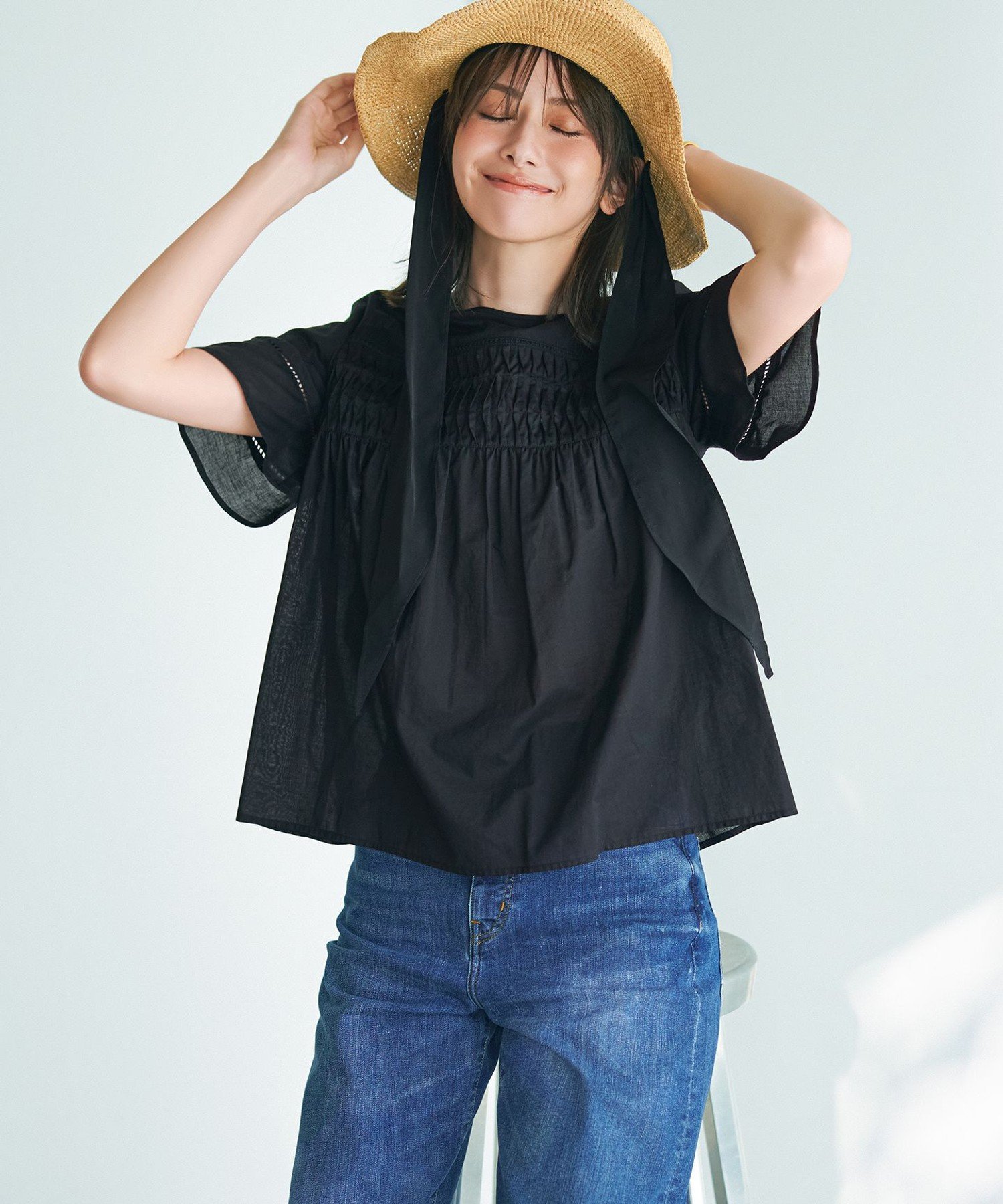 23区｜【Oggi8月号掲載/UVケア】ラフィア リボン ハット | Rakuten